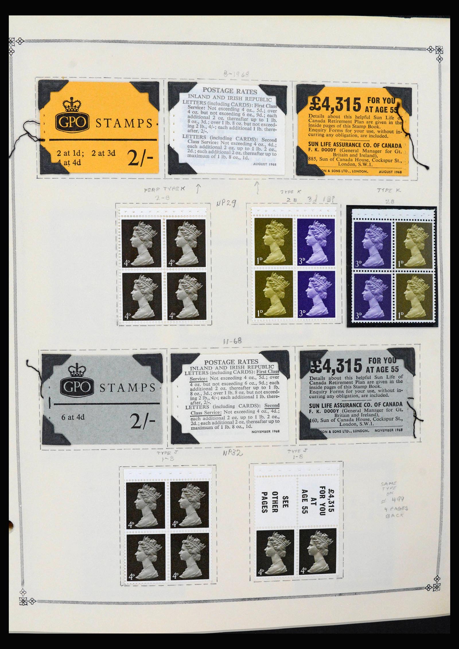 40128 0007 - Stamp collection 40128 Great Britain stamp booklets 1965-1994.