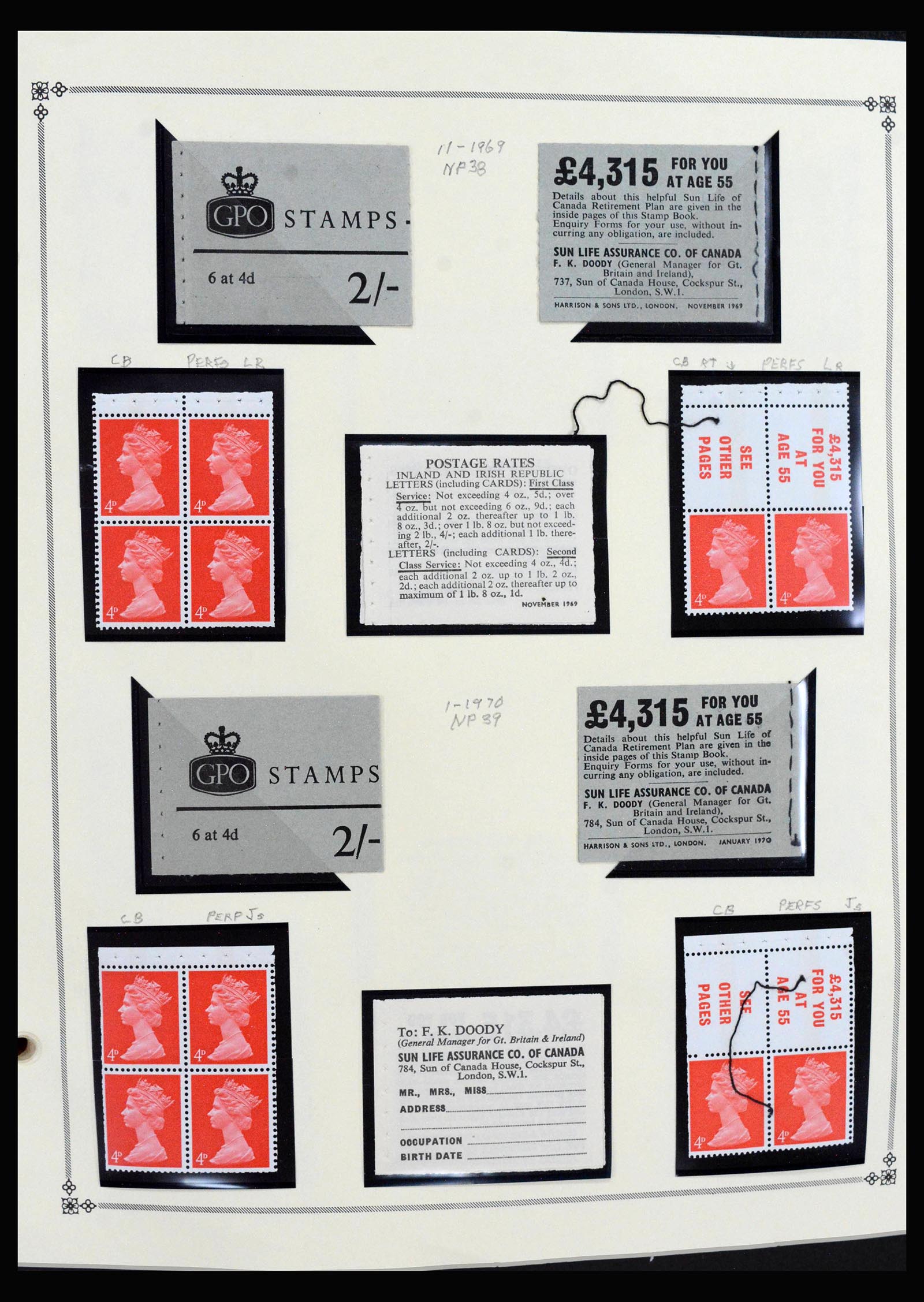 40128 0011 - Stamp collection 40128 Great Britain stamp booklets 1965-1994.