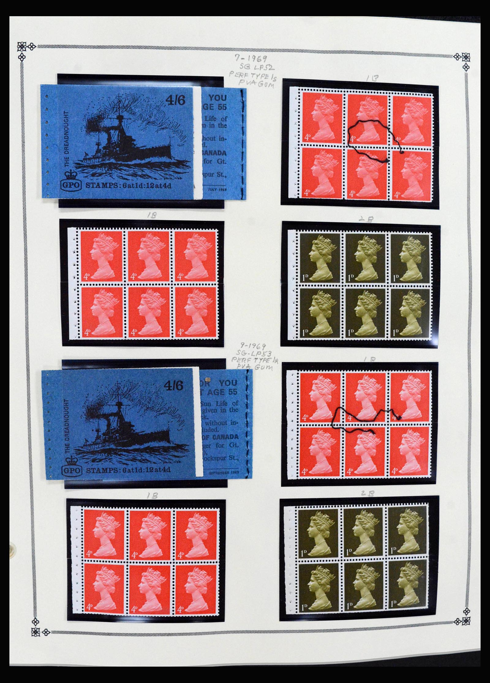 40128 0020 - Stamp collection 40128 Great Britain stamp booklets 1965-1994.