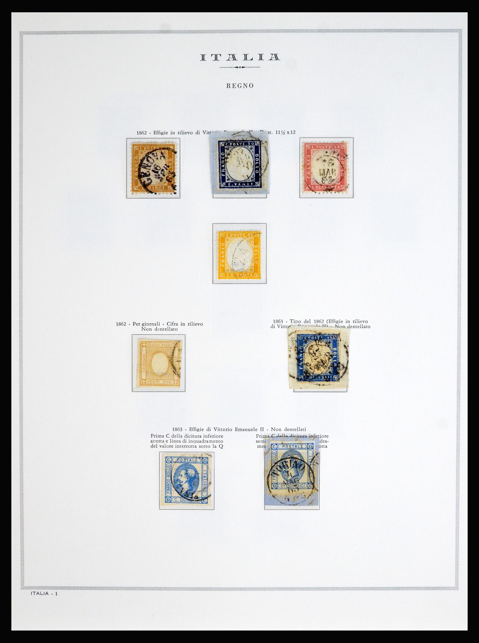 40130 0001 - Stamp collection 40130 Italy complete 1862-1944.