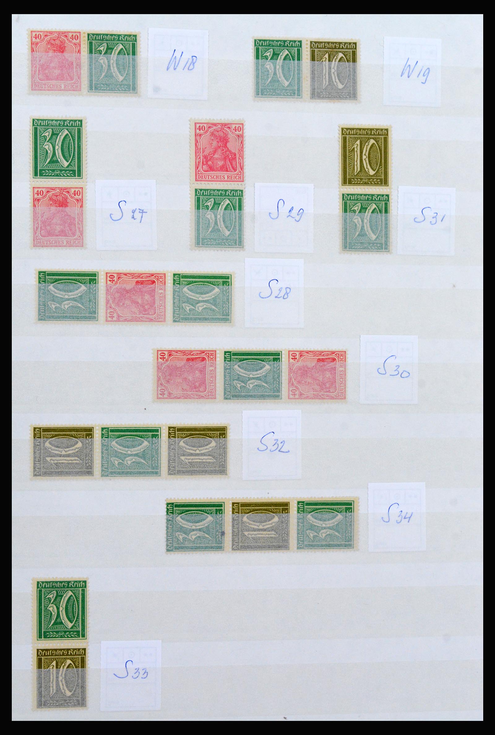 40160 0006 - Stamp collection 40160 MH combinations German Reich.