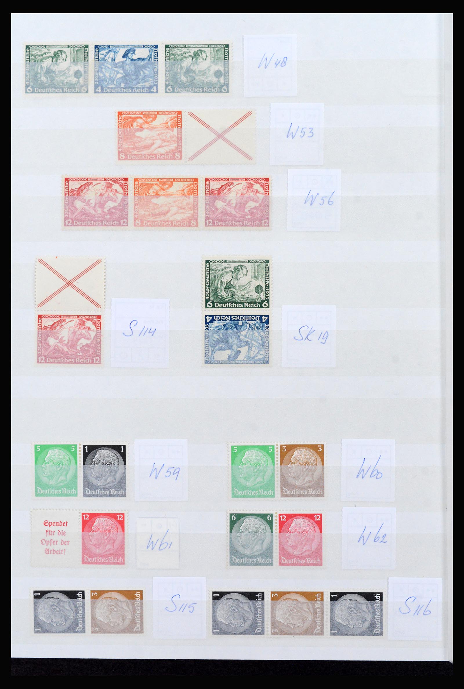 40160 0012 - Stamp collection 40160 MH combinations German Reich.