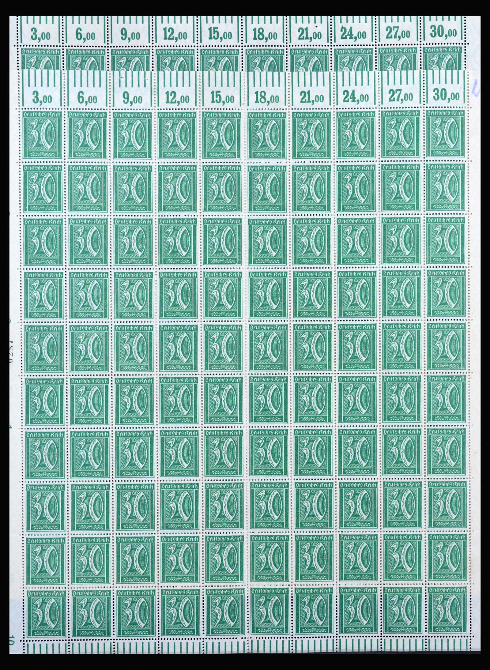 40161 0011 - Stamp collection 40161 German Reich complete inflasheets.