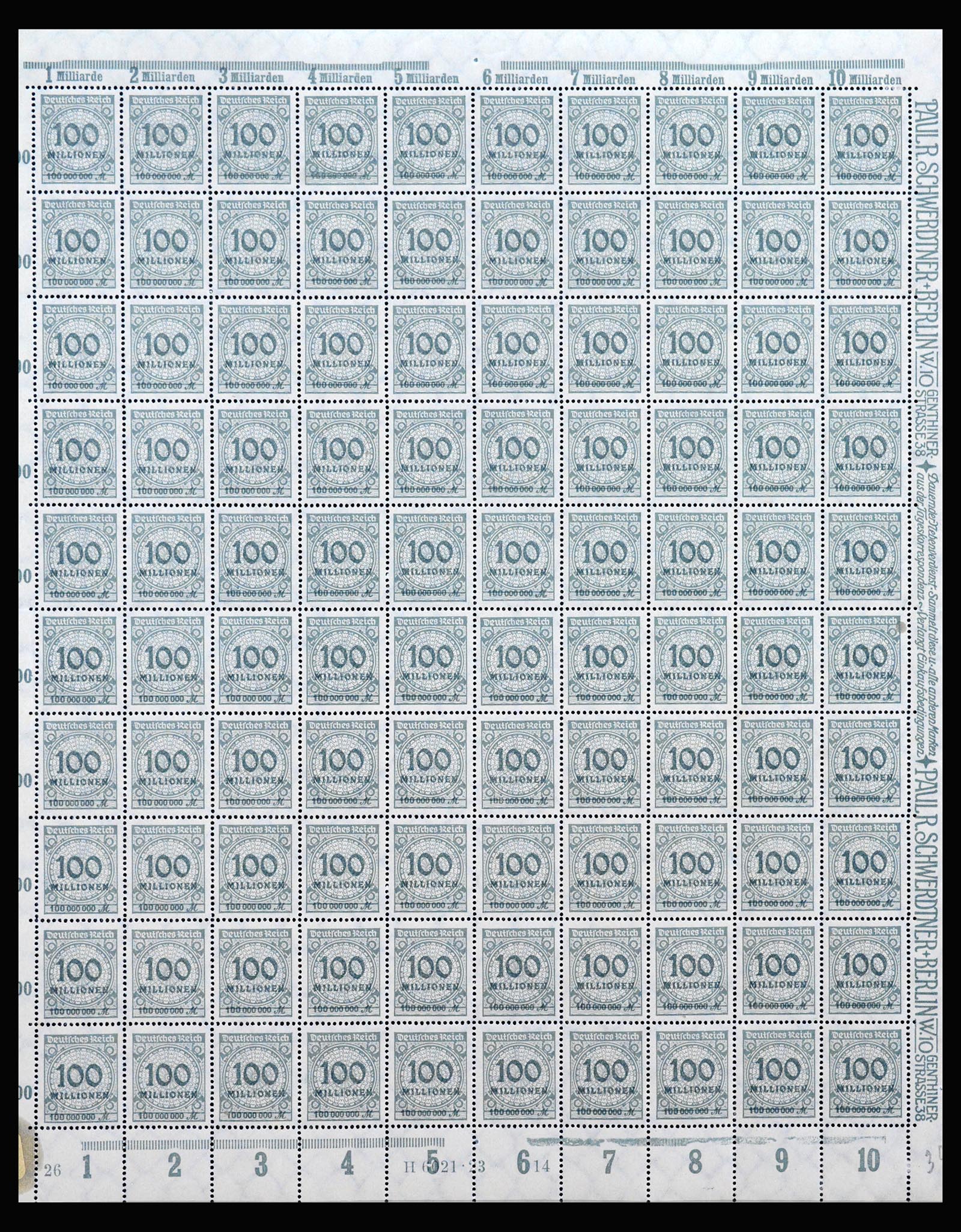 40161 0016 - Stamp collection 40161 German Reich complete inflasheets.