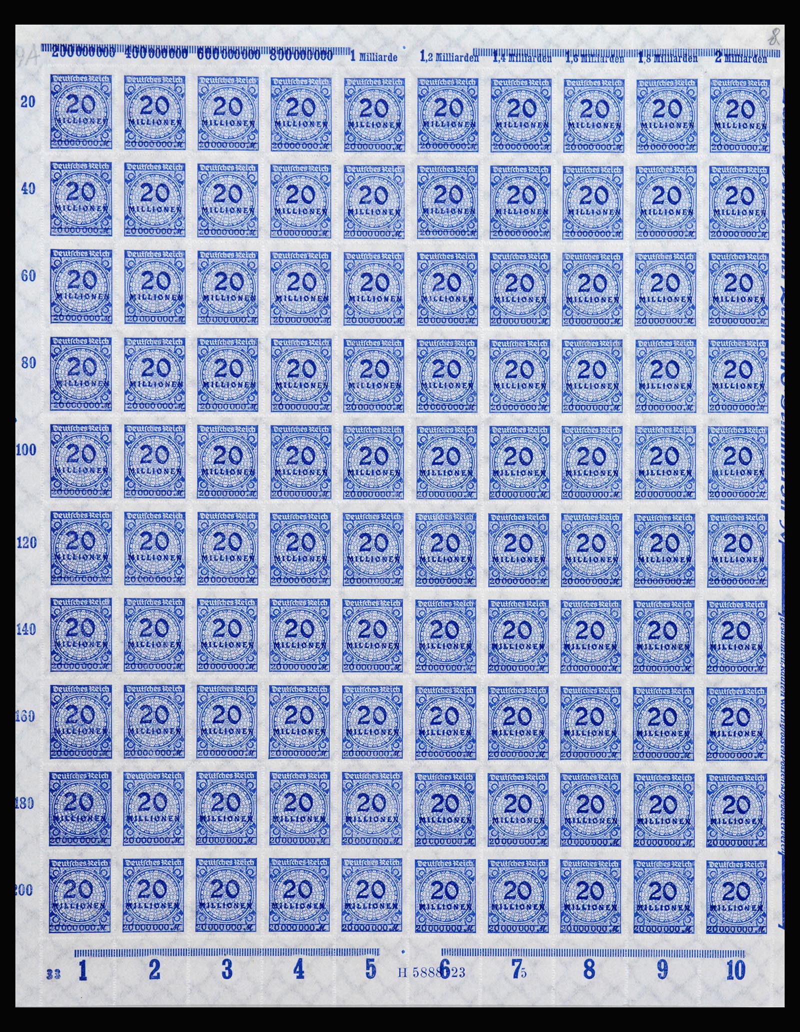 40161 0020 - Stamp collection 40161 German Reich complete inflasheets.