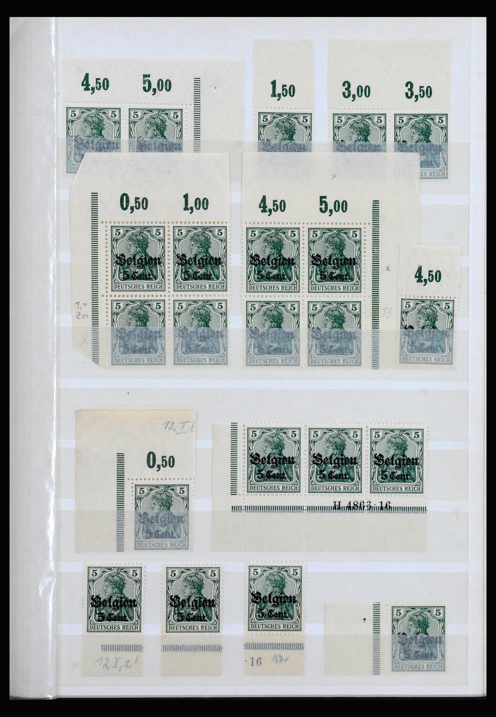 40162 0009 - Stamp collection 40162 German occupation in Belgium 1914-1916.