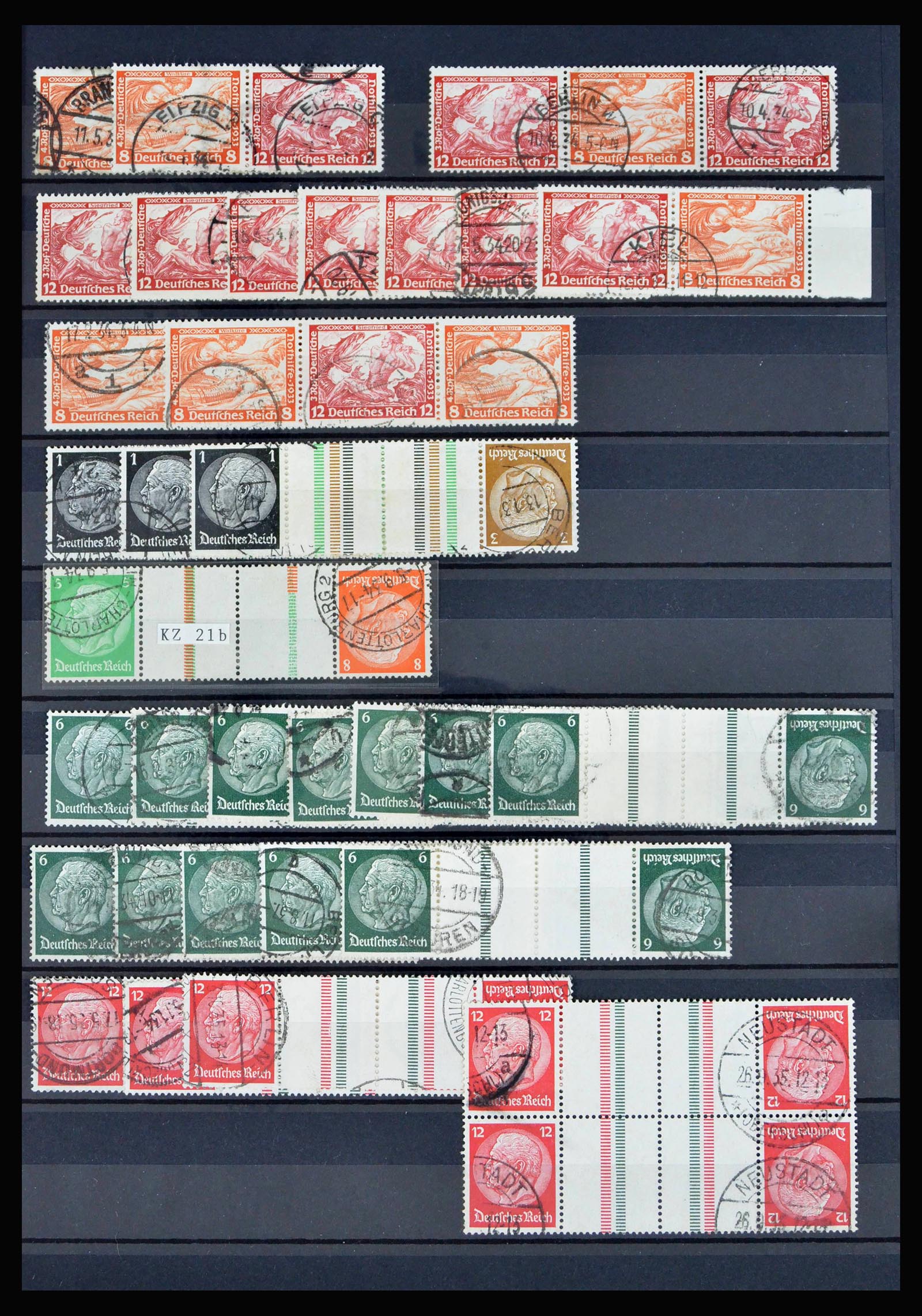 40169 0007 - Stamp collection 40169 German Reich combinations 1916-1941.