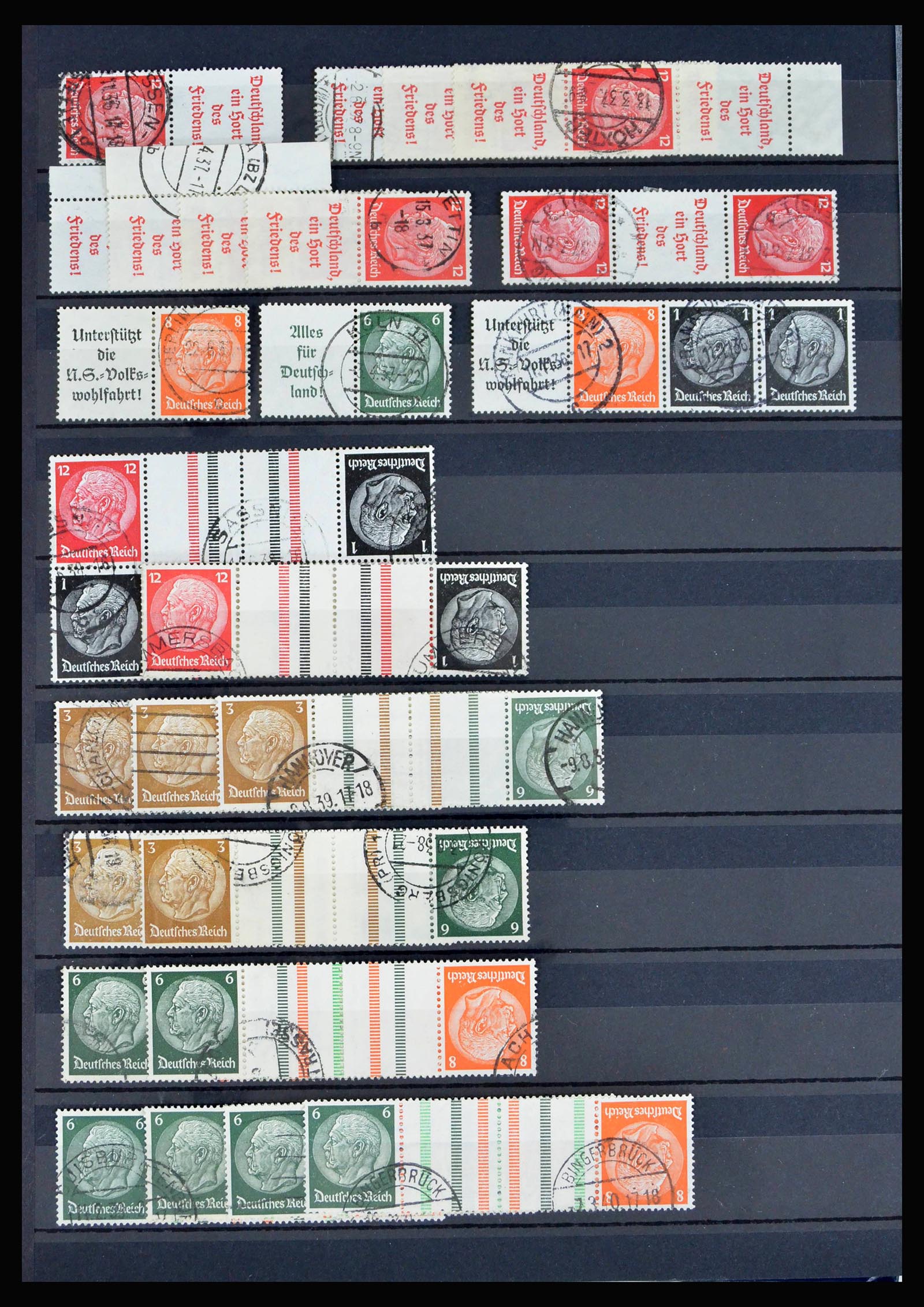 40169 0010 - Stamp collection 40169 German Reich combinations 1916-1941.