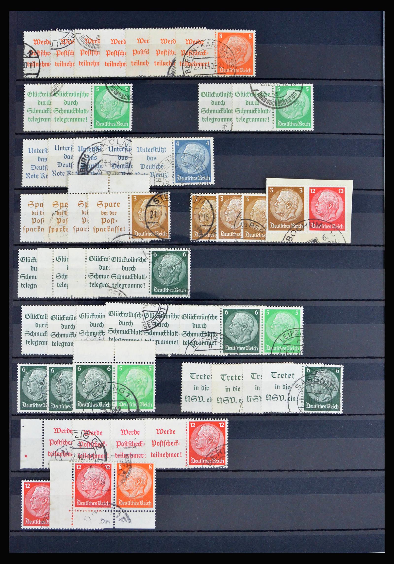 40169 0018 - Stamp collection 40169 German Reich combinations 1916-1941.