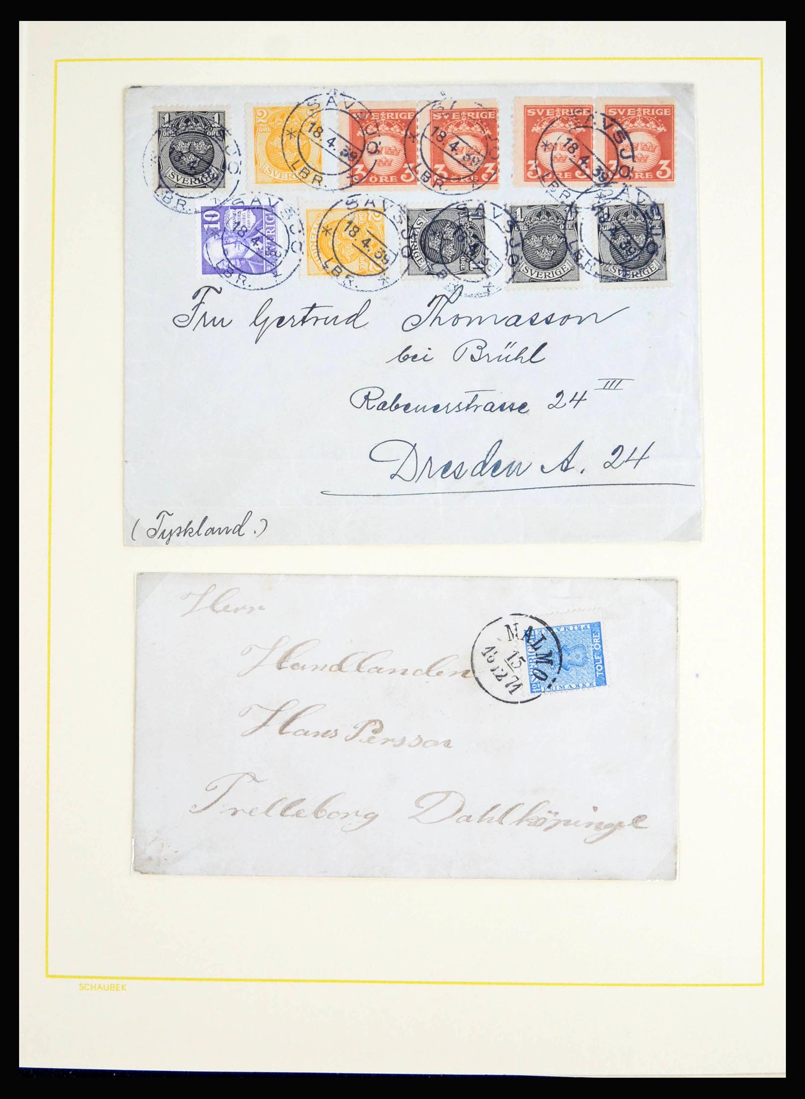 40181 0013 - Stamp collection 40181 Sweden covers 1826-1936.