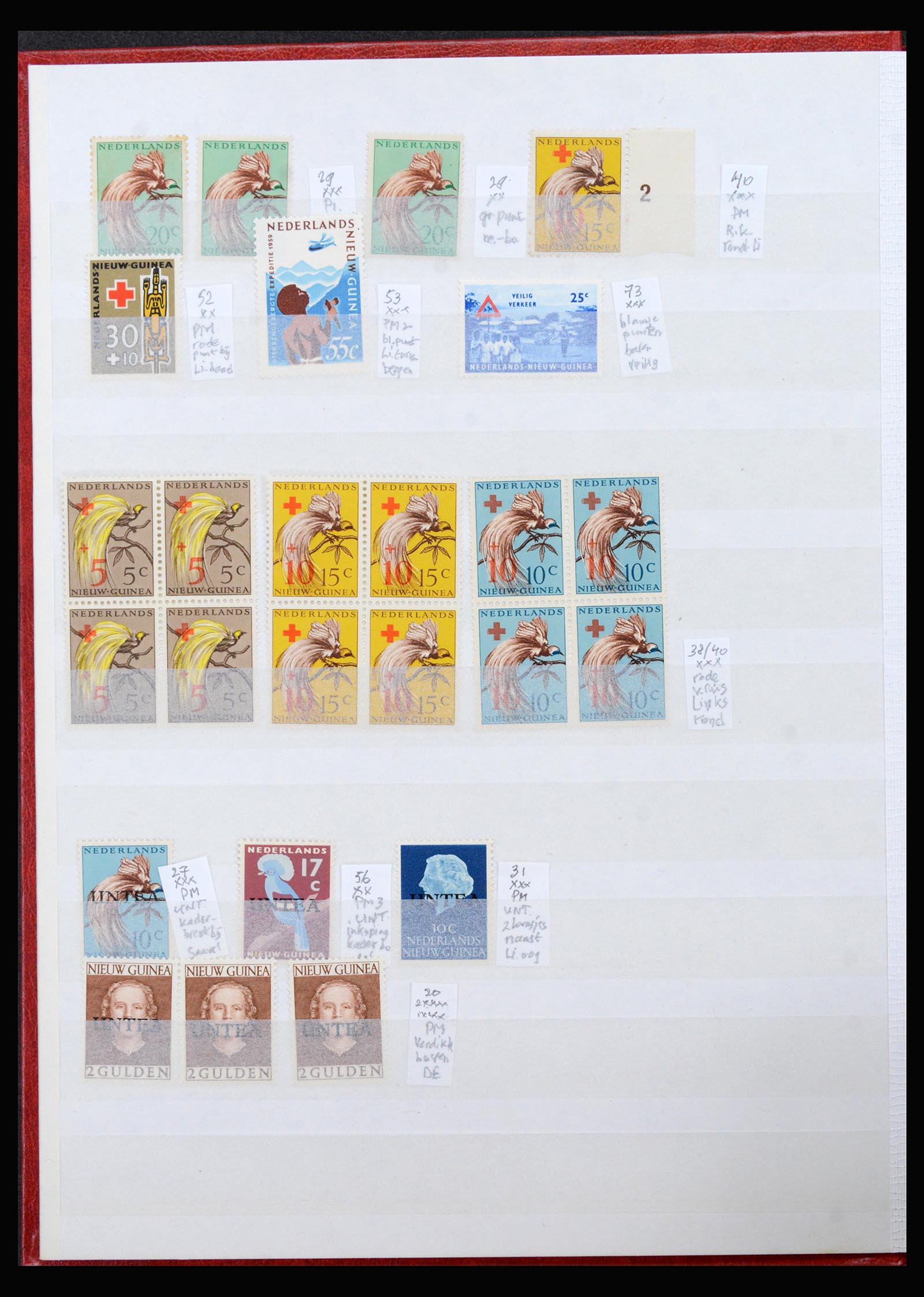 40187 0002 - Stamp collection 40187 Dutch territories plateflaws 1870-1950.