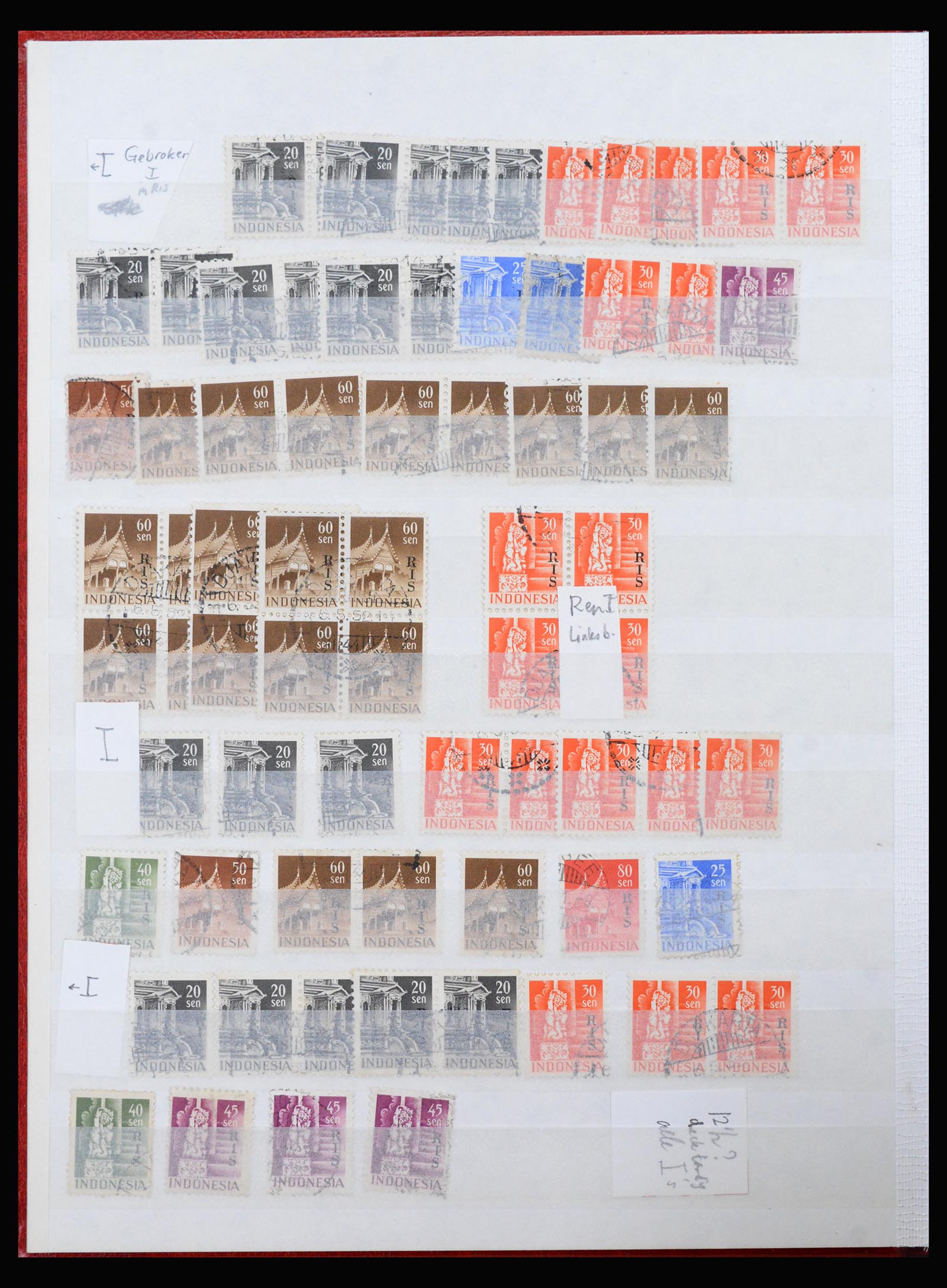 40187 0006 - Stamp collection 40187 Dutch territories plateflaws 1870-1950.