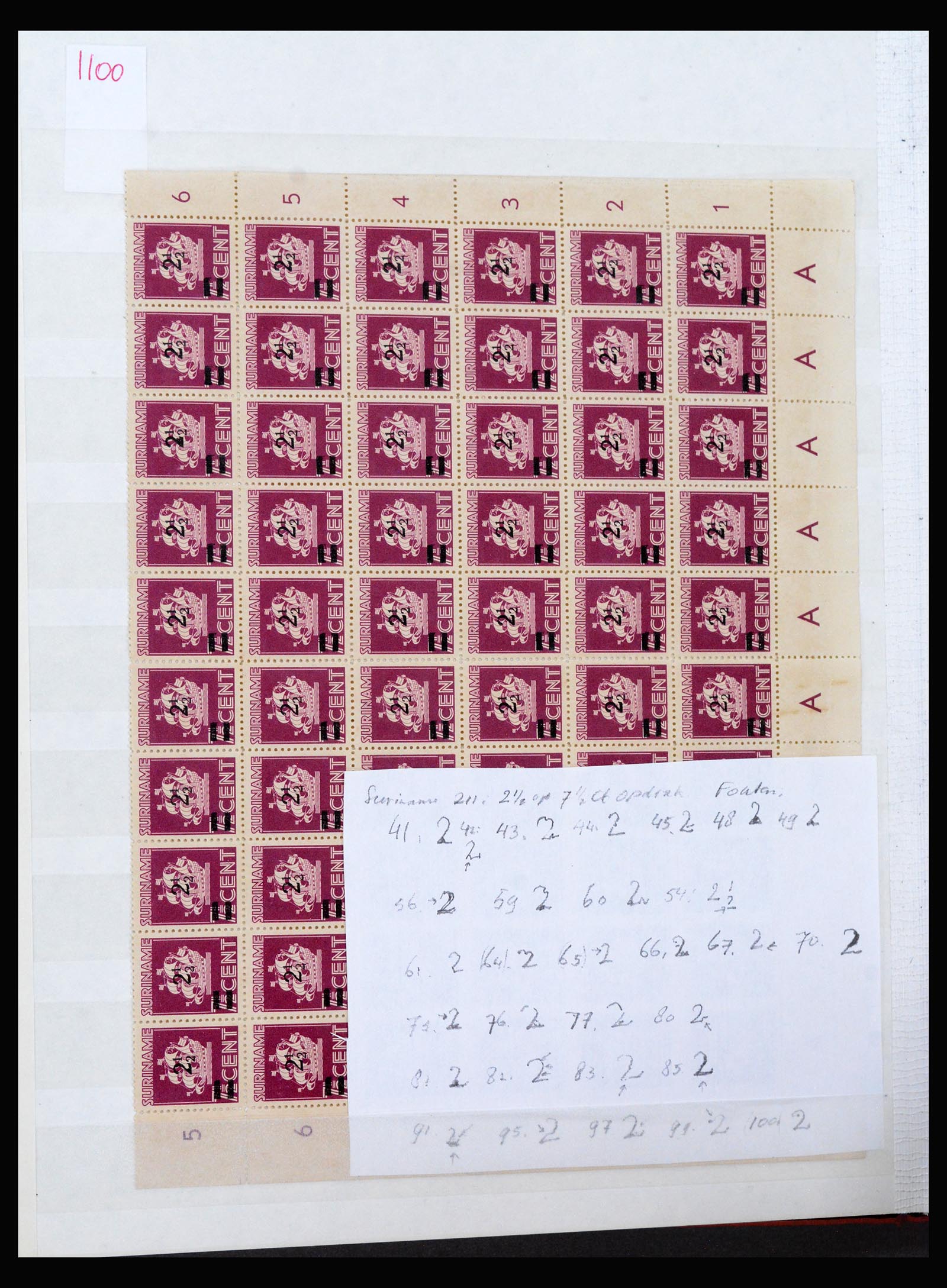 40187 0010 - Stamp collection 40187 Dutch territories plateflaws 1870-1950.