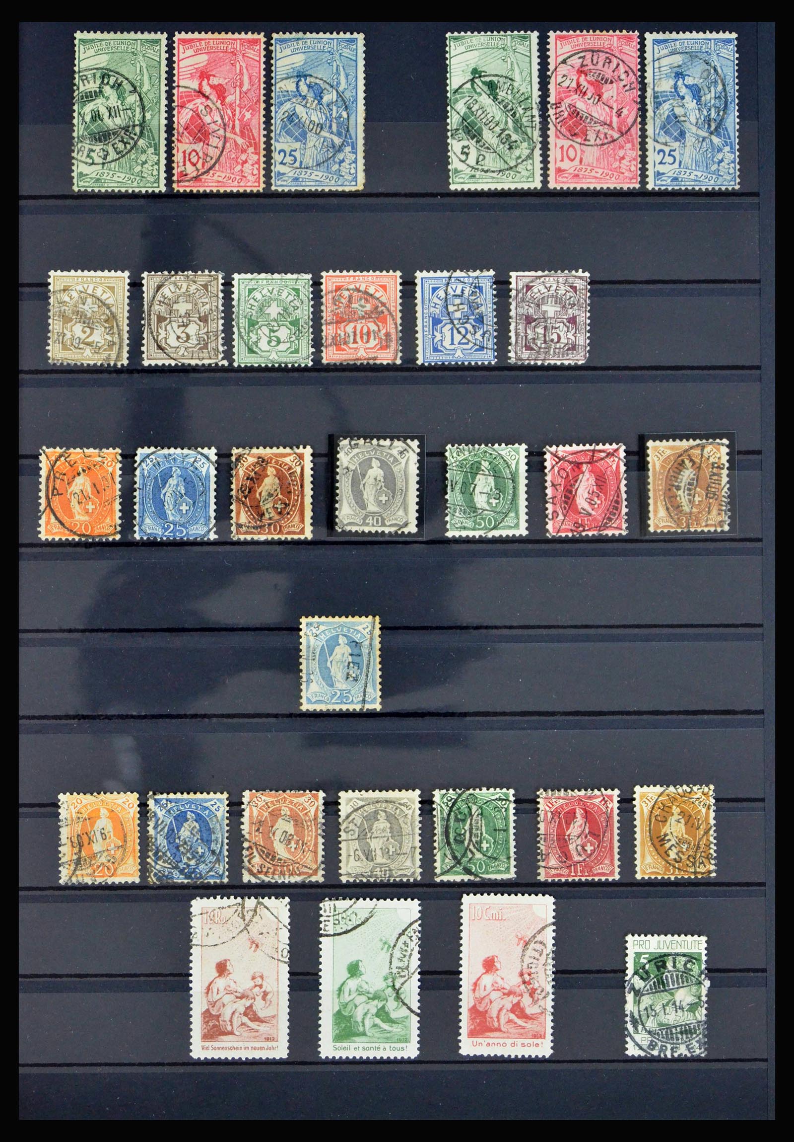 40198 0003 - Stamp collection 40198 Switzerland better stamps 1854-1913.