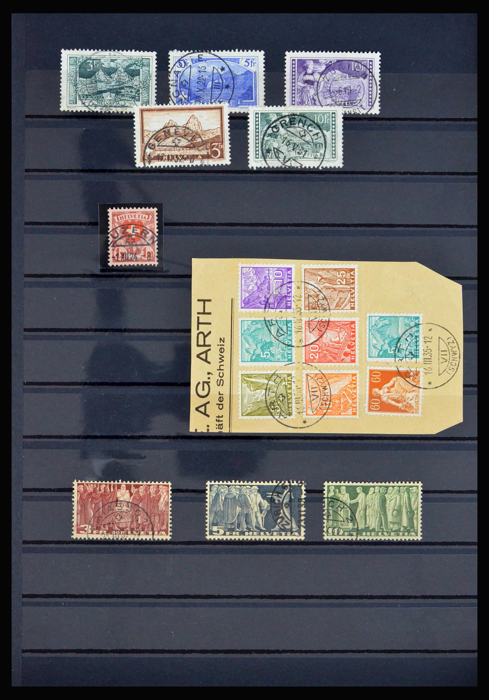 40198 0004 - Stamp collection 40198 Switzerland better stamps 1854-1913.