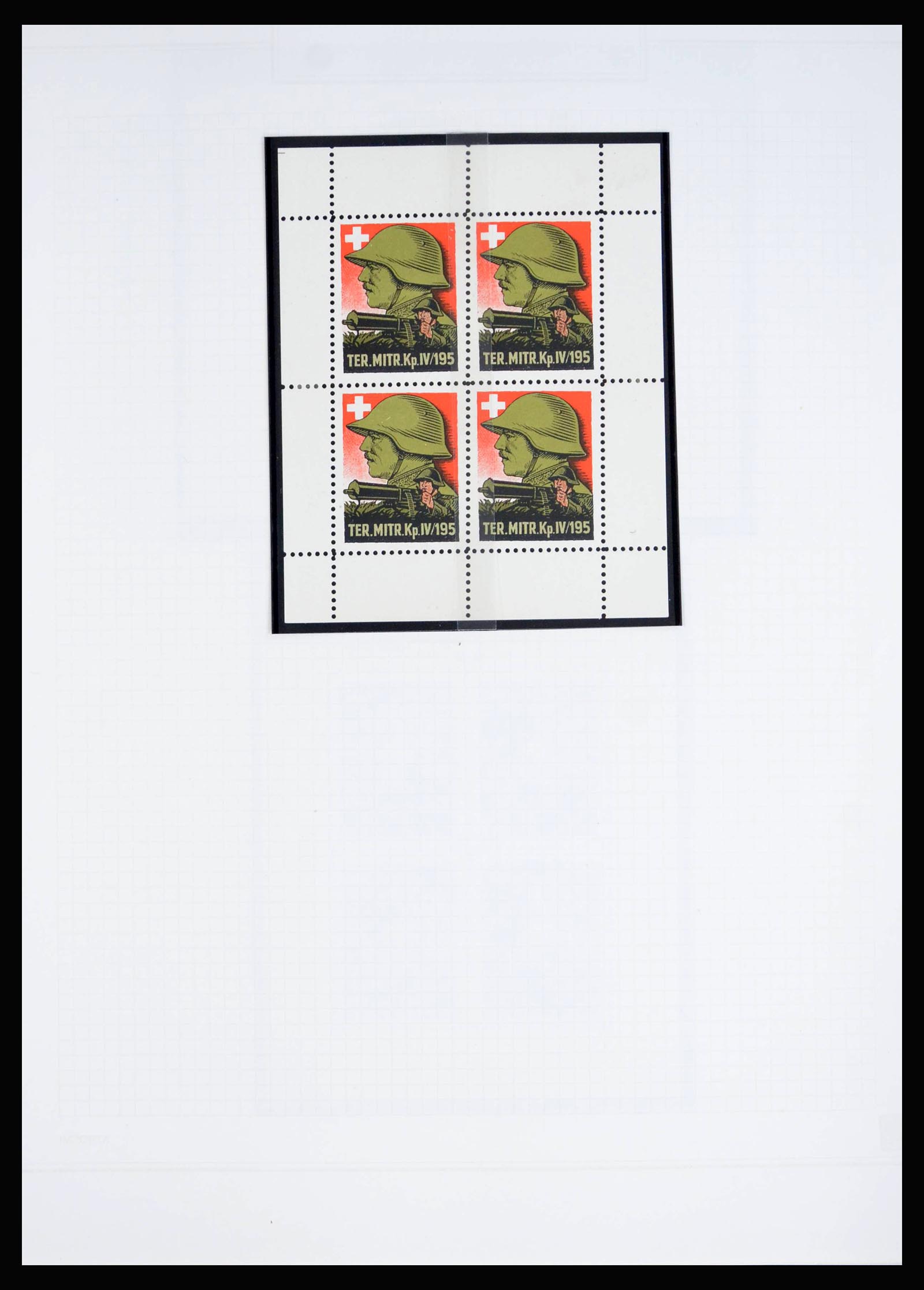 40199 0011 - Stamp collection 40199 Switzerland soldier stamps 1914-1945.