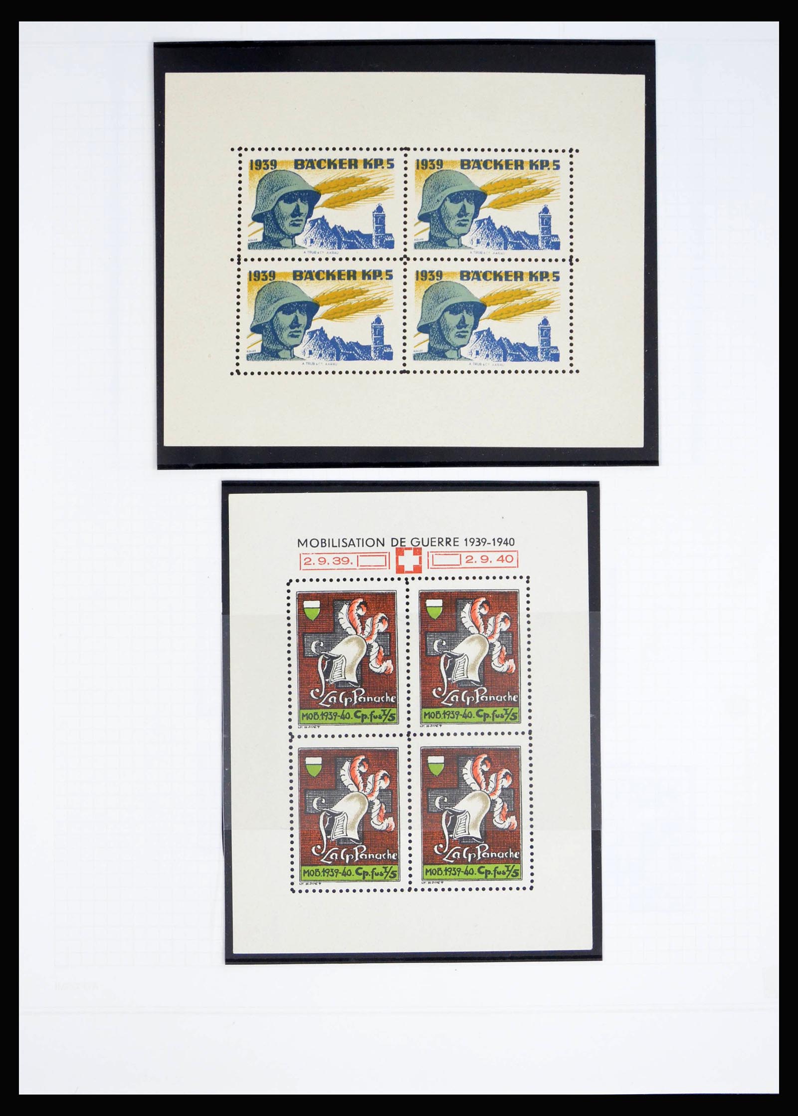 40199 0012 - Stamp collection 40199 Switzerland soldier stamps 1914-1945.