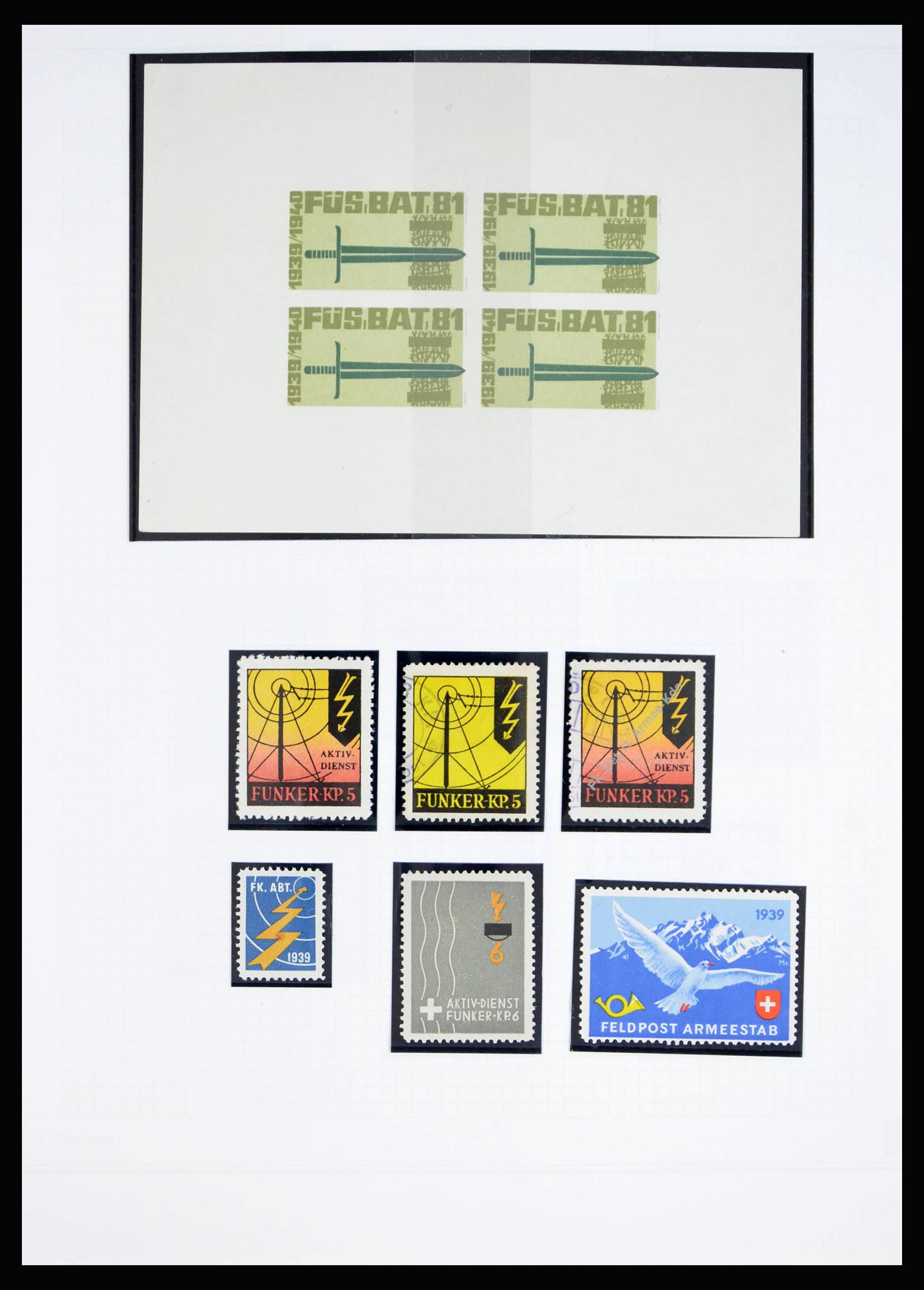 40199 0013 - Stamp collection 40199 Switzerland soldier stamps 1914-1945.