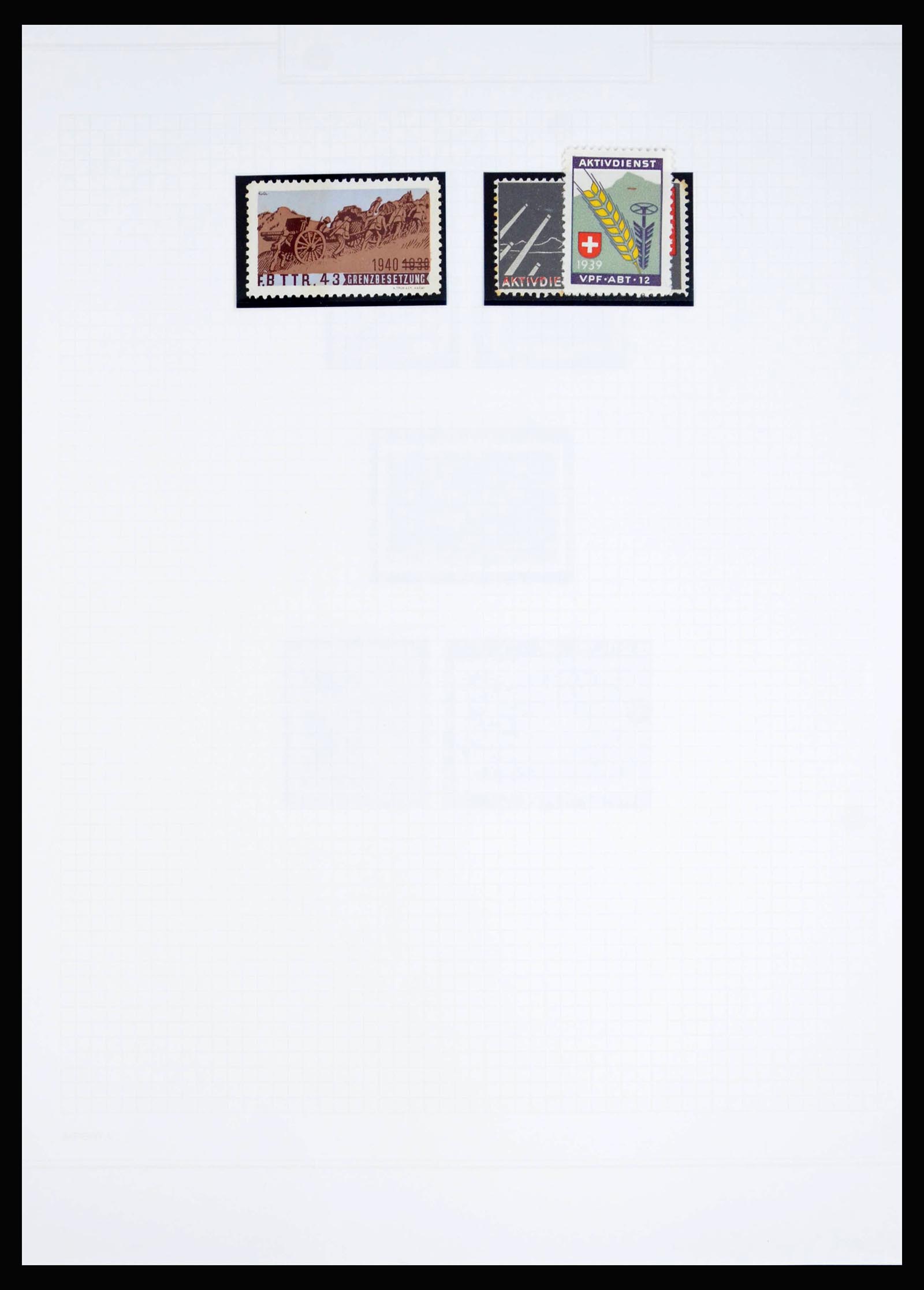 40199 0015 - Stamp collection 40199 Switzerland soldier stamps 1914-1945.