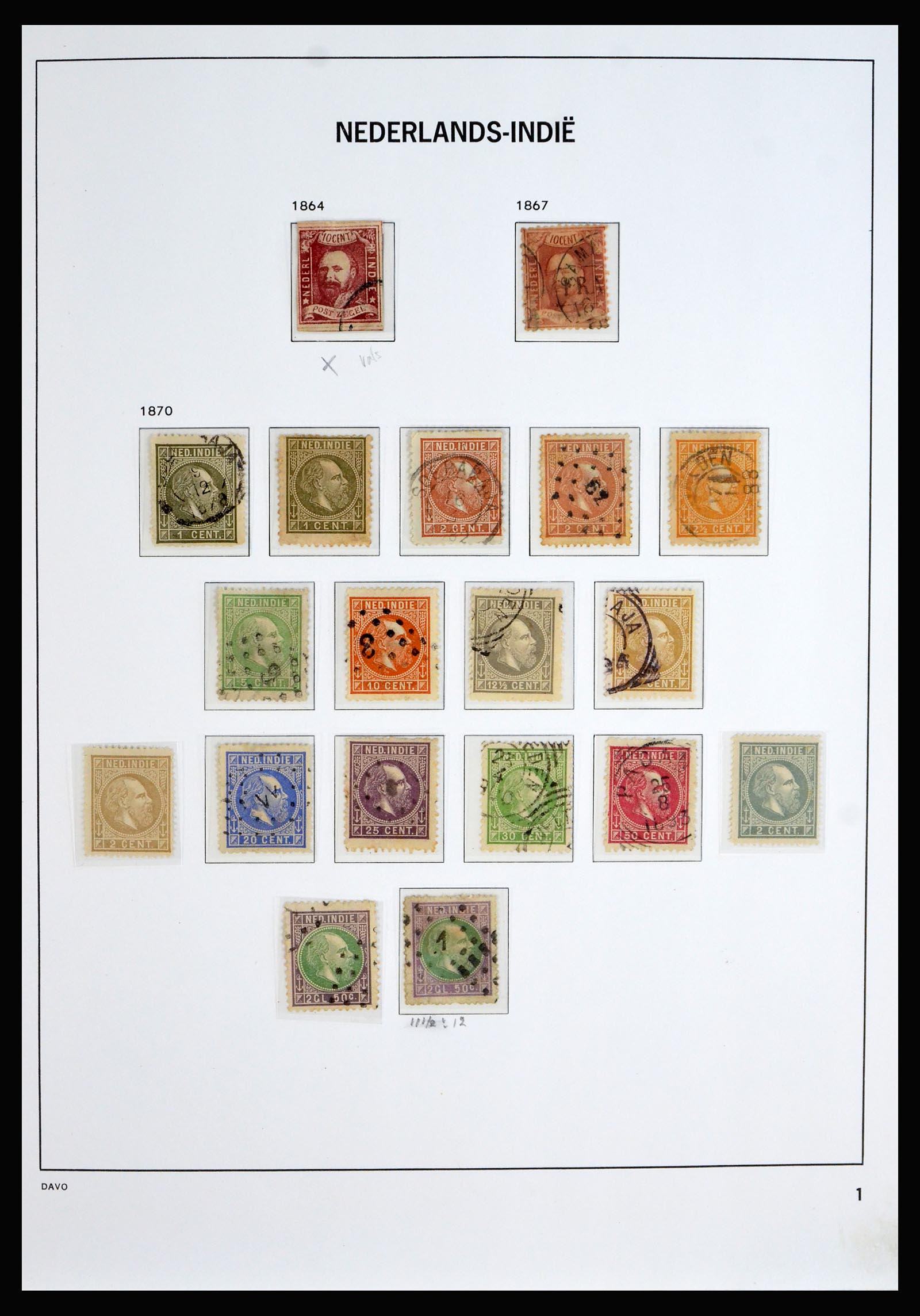 40202 0001 - Stamp collection 40202 Dutch East Indies 1864-1949.