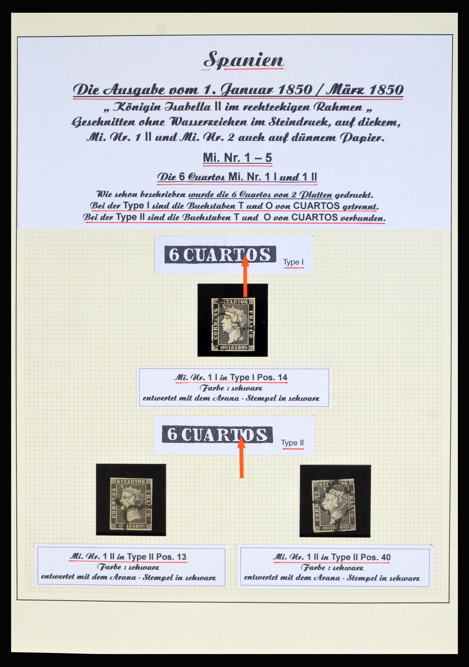 40205 0002 - Stamp collection 40205 Spain classic topcollection 1850-1875.