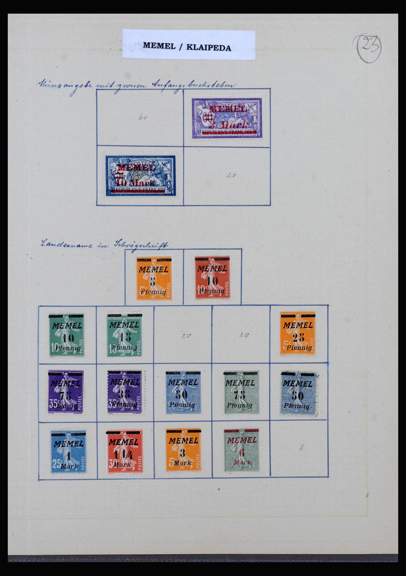 40229 0002 - Stamp collection 40229 Memel 1920-1923.