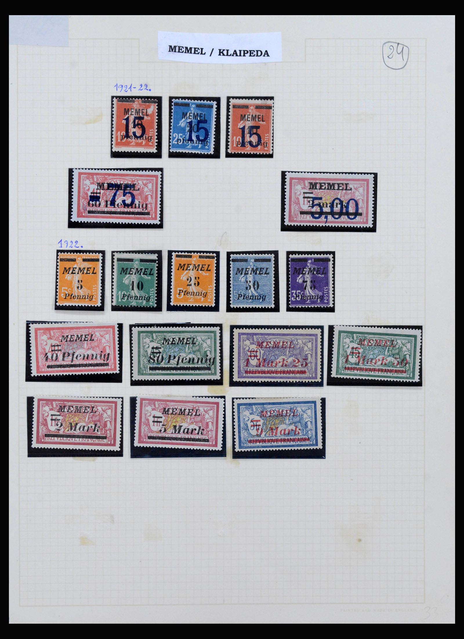 40229 0003 - Stamp collection 40229 Memel 1920-1923.