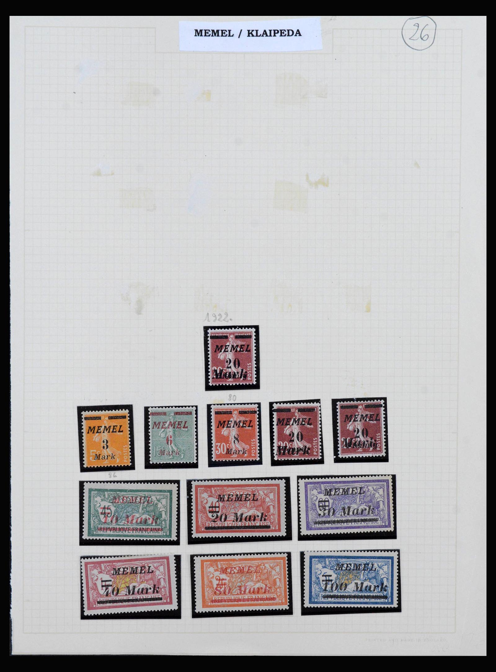 40229 0005 - Stamp collection 40229 Memel 1920-1923.