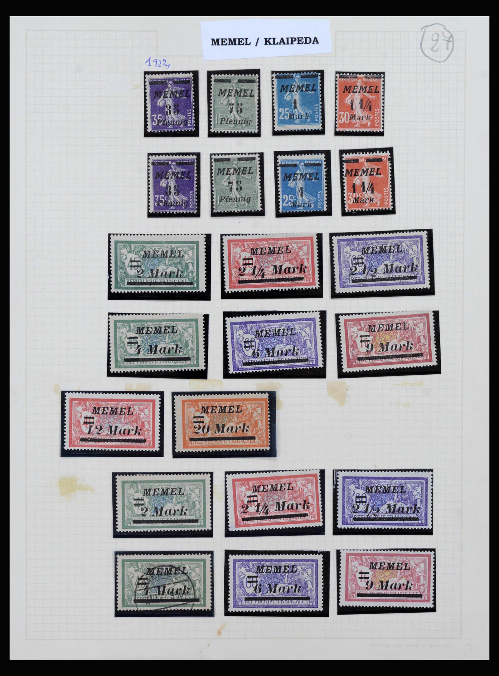 40229 0006 - Stamp collection 40229 Memel 1920-1923.