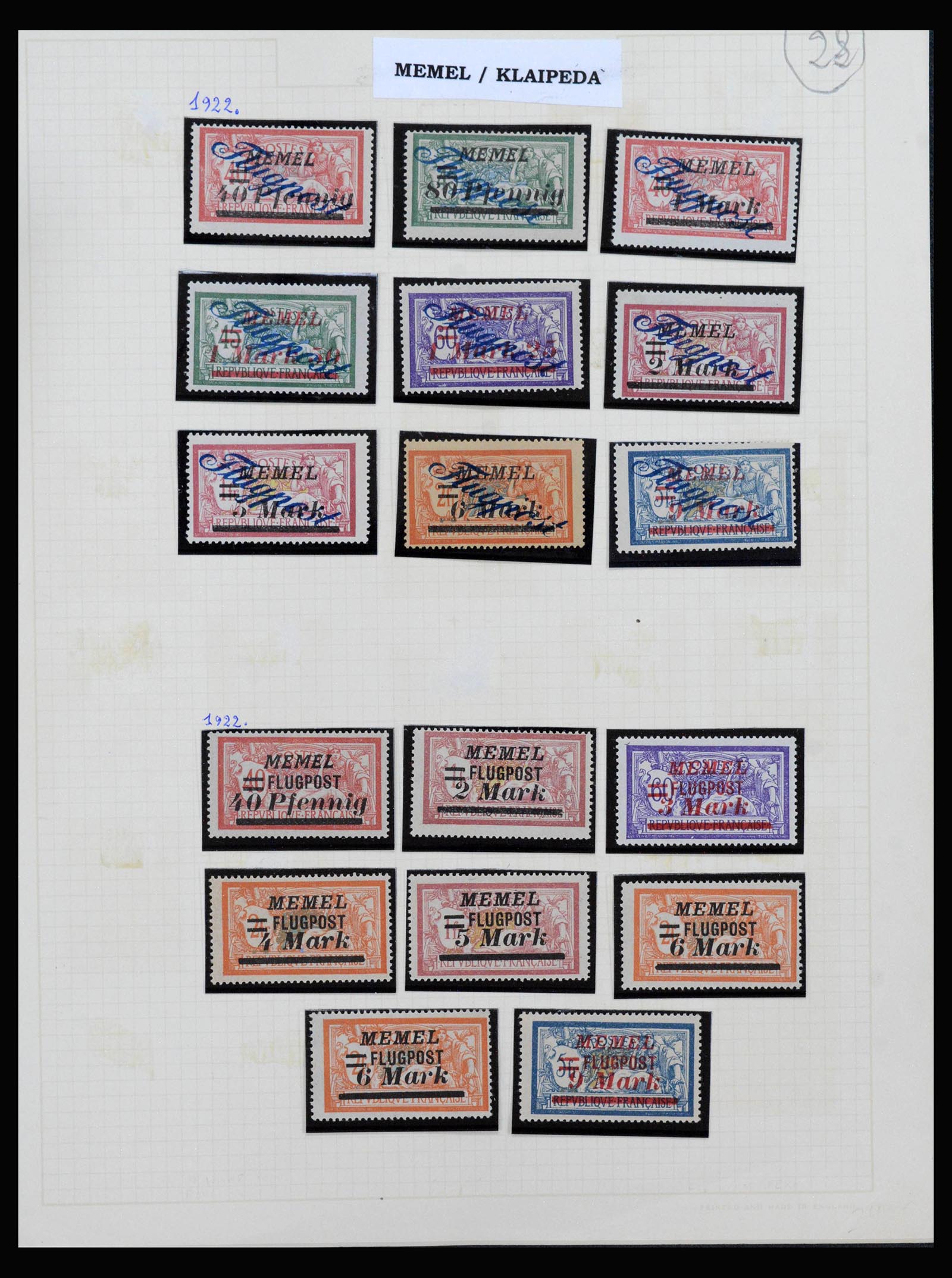 40229 0007 - Stamp collection 40229 Memel 1920-1923.