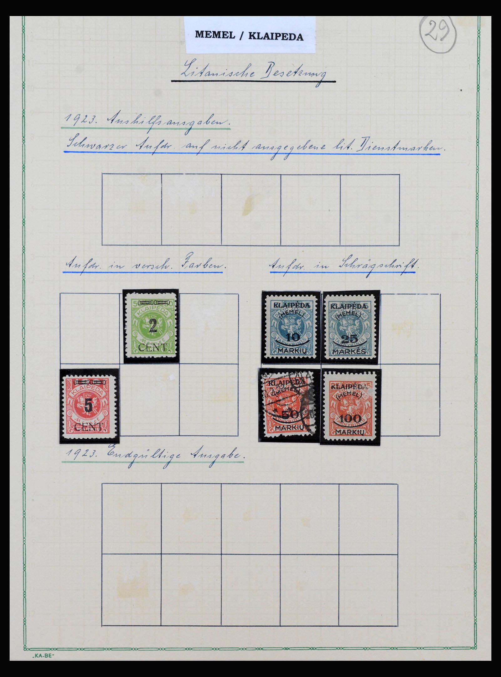 40229 0008 - Stamp collection 40229 Memel 1920-1923.