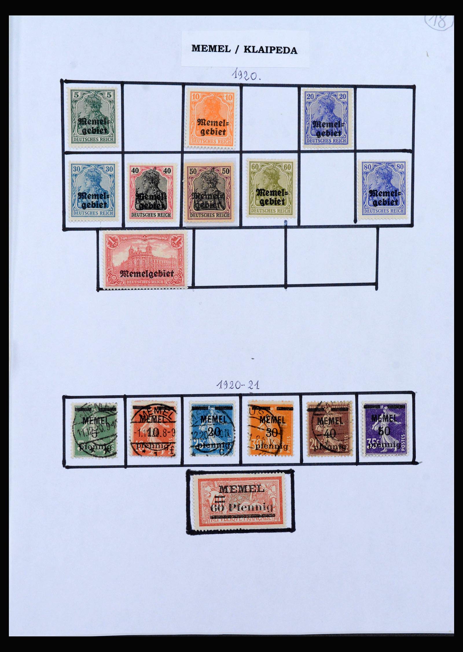 40229 0010 - Stamp collection 40229 Memel 1920-1923.