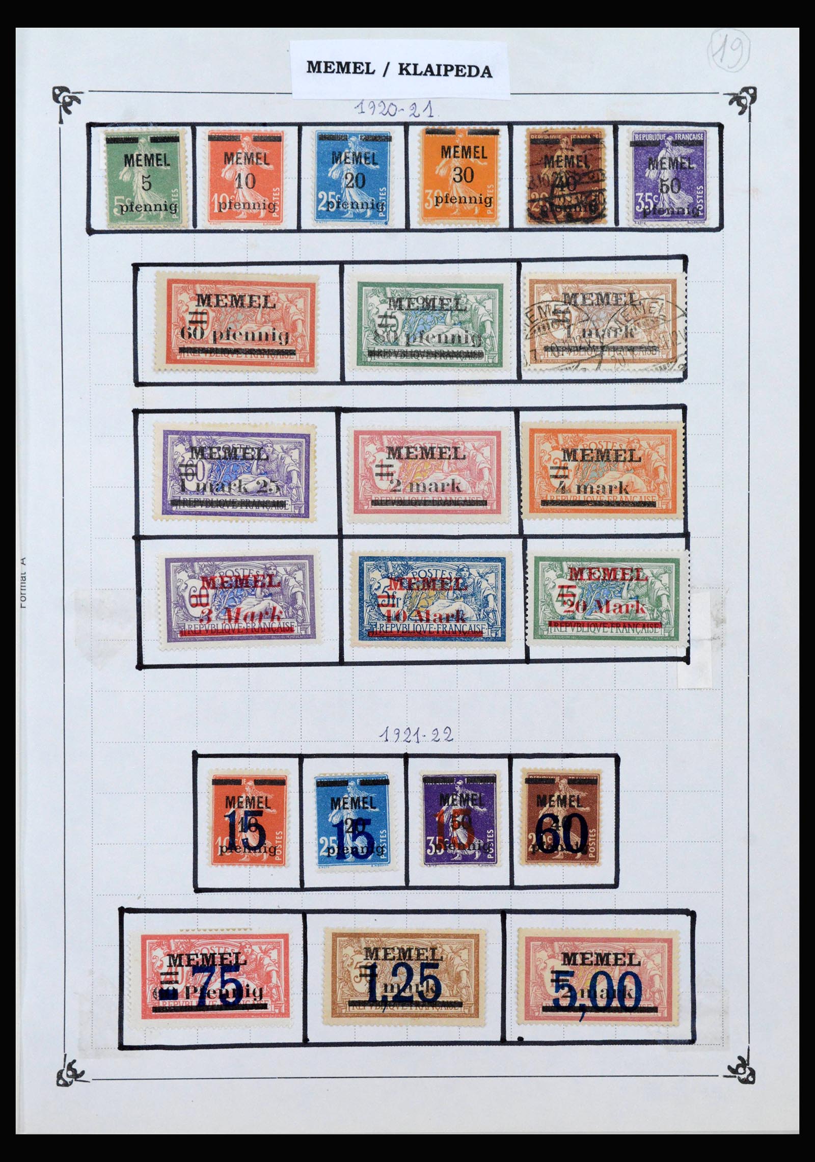 40229 0011 - Stamp collection 40229 Memel 1920-1923.