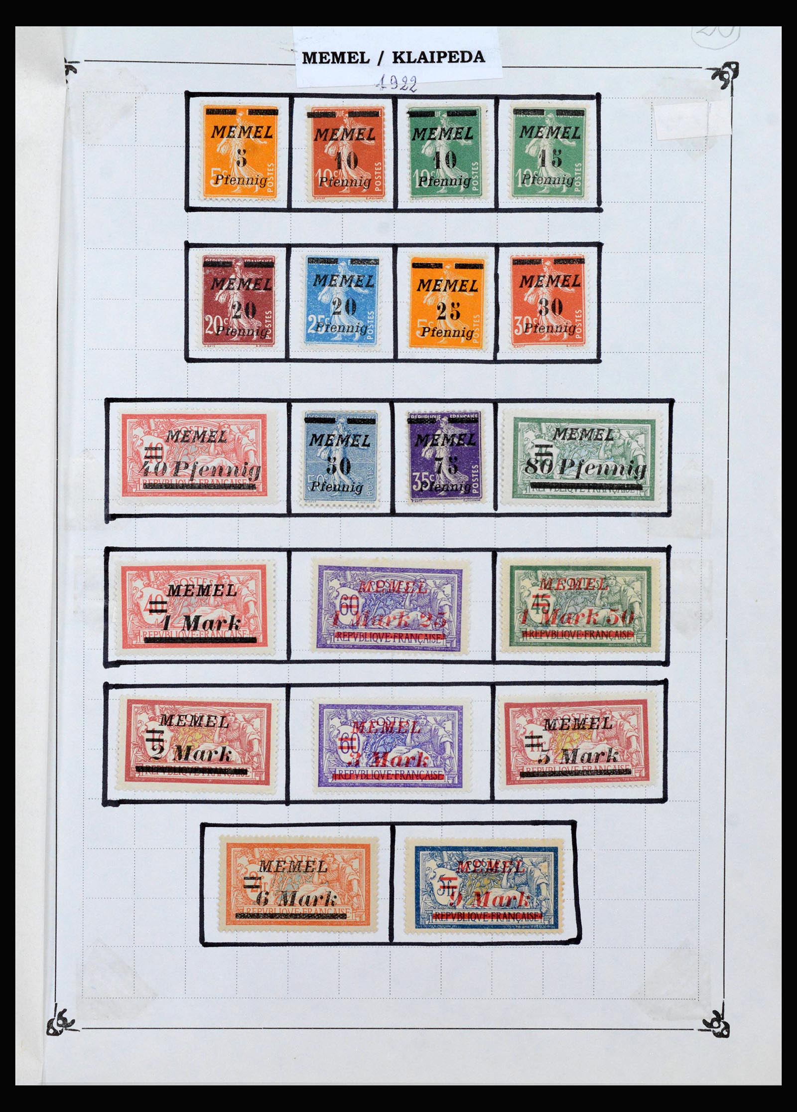 40229 0012 - Stamp collection 40229 Memel 1920-1923.