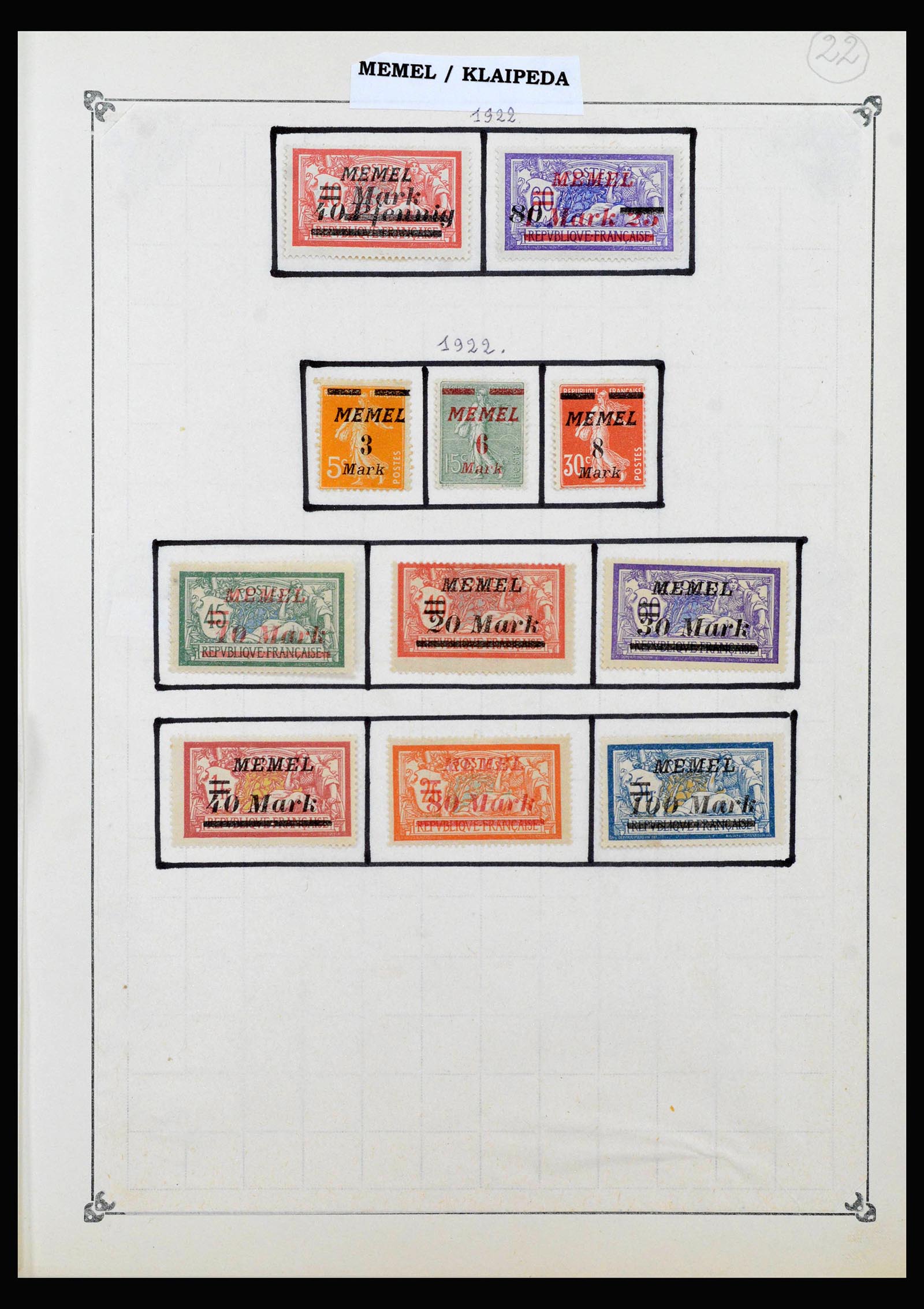 40229 0014 - Stamp collection 40229 Memel 1920-1923.