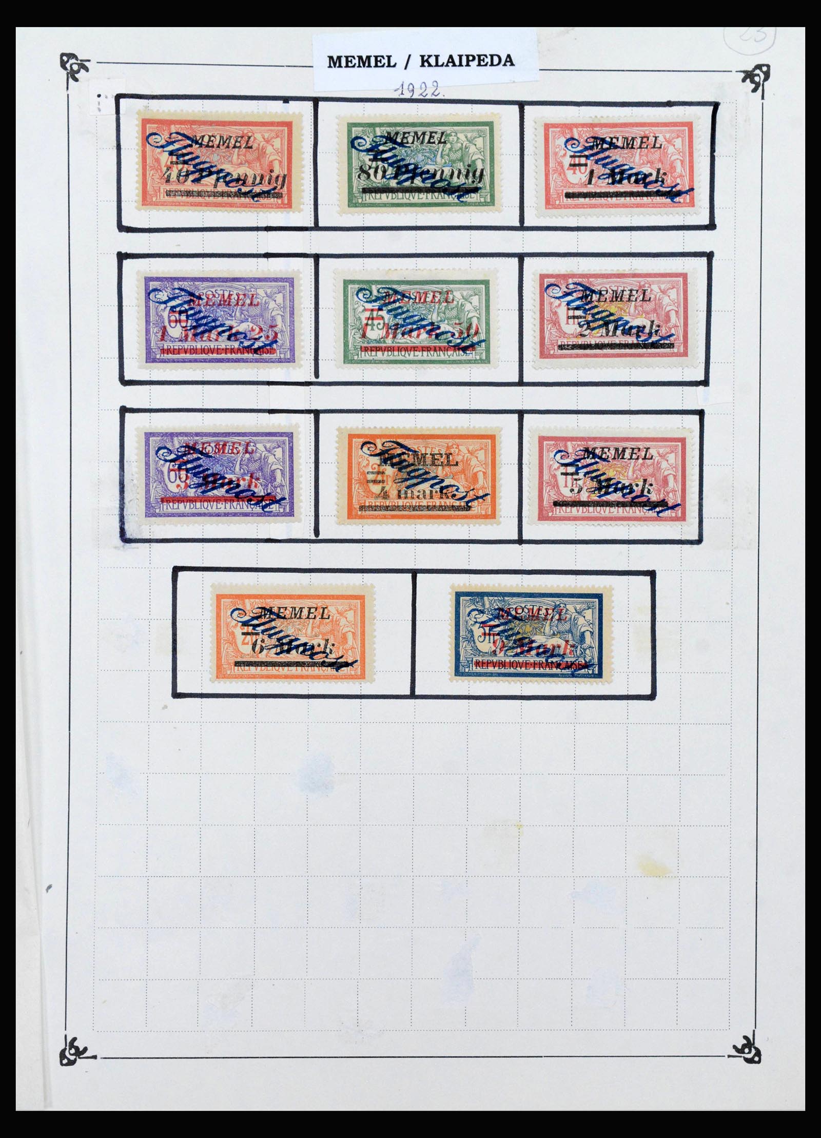 40229 0015 - Stamp collection 40229 Memel 1920-1923.