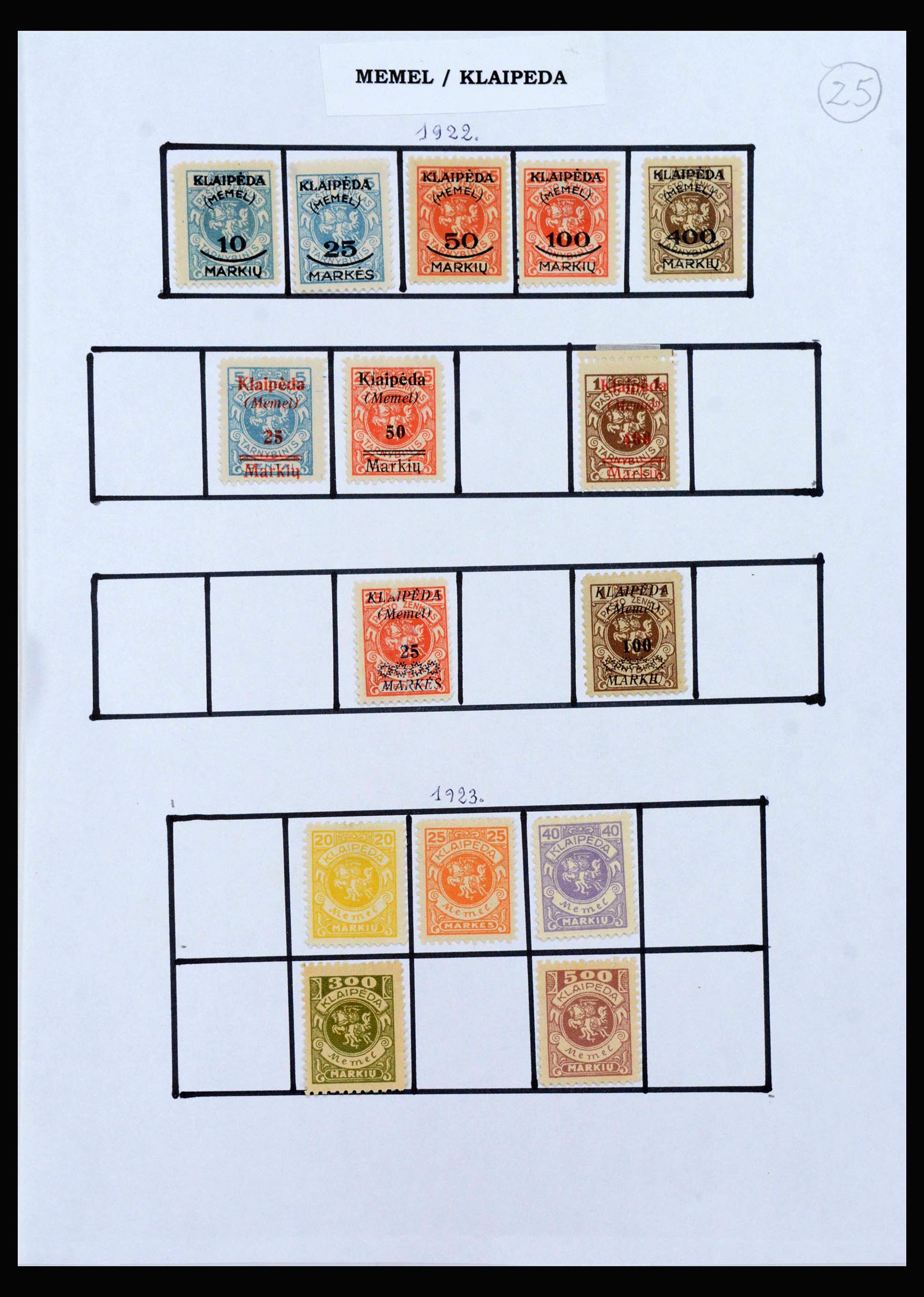 40229 0017 - Stamp collection 40229 Memel 1920-1923.