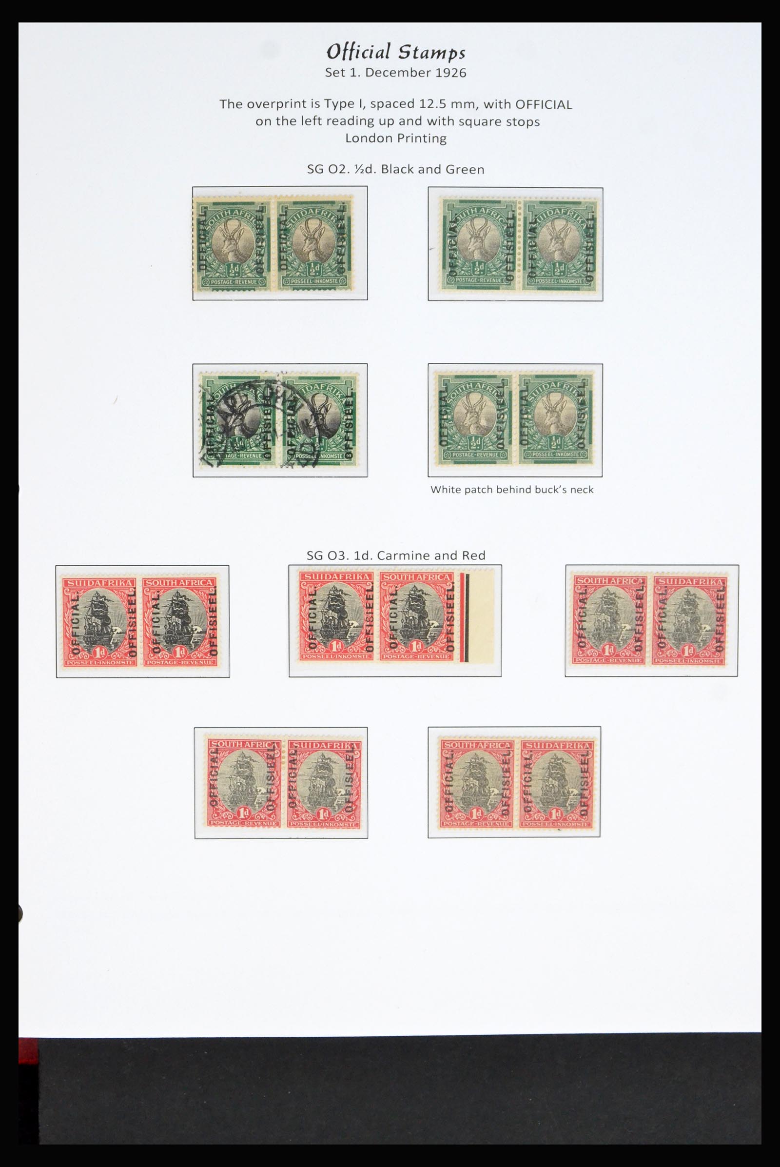 40233 0002 - Stamp collection 40233 South Africa officials 1926-1954.