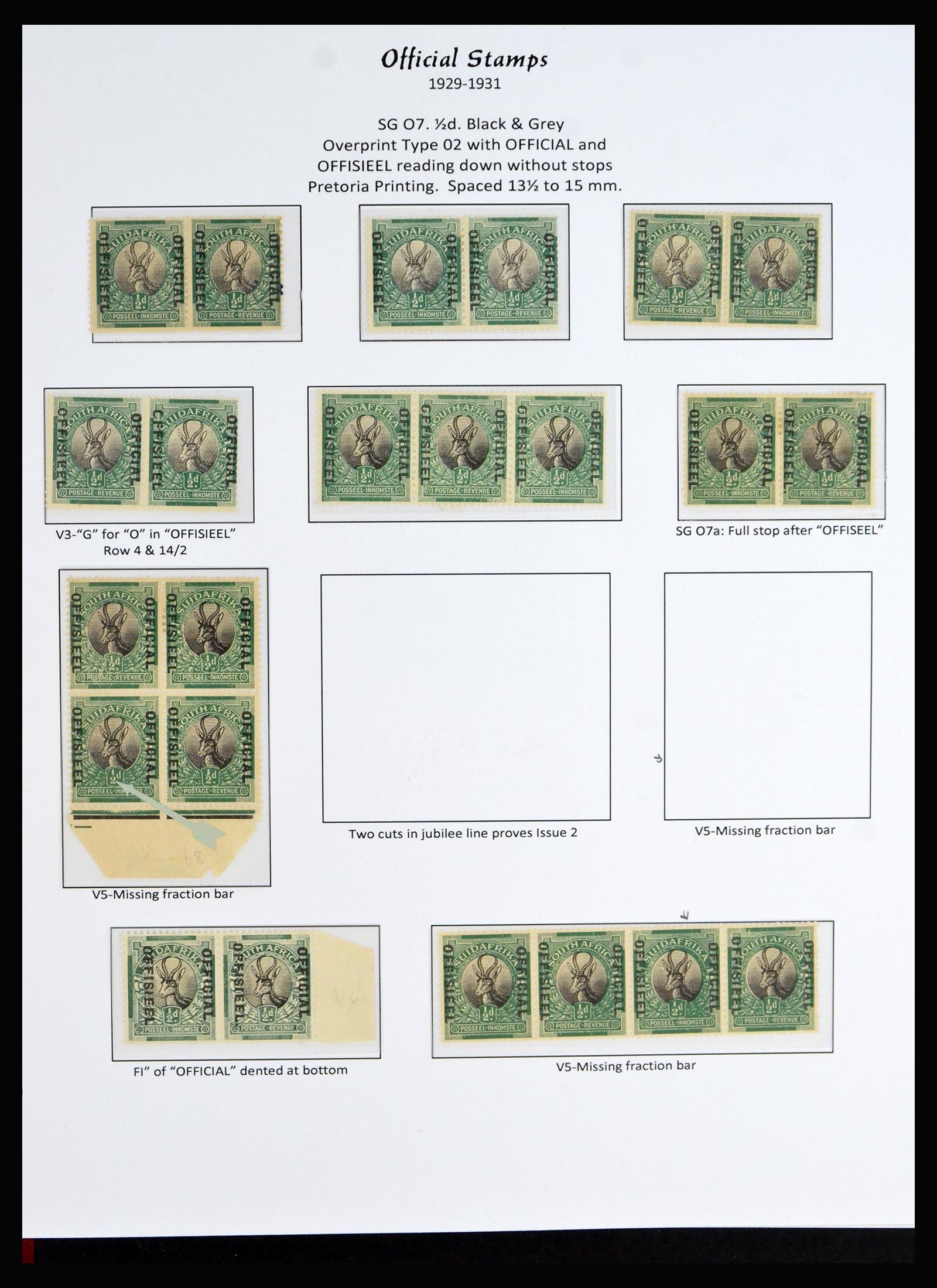 40233 0009 - Stamp collection 40233 South Africa officials 1926-1954.