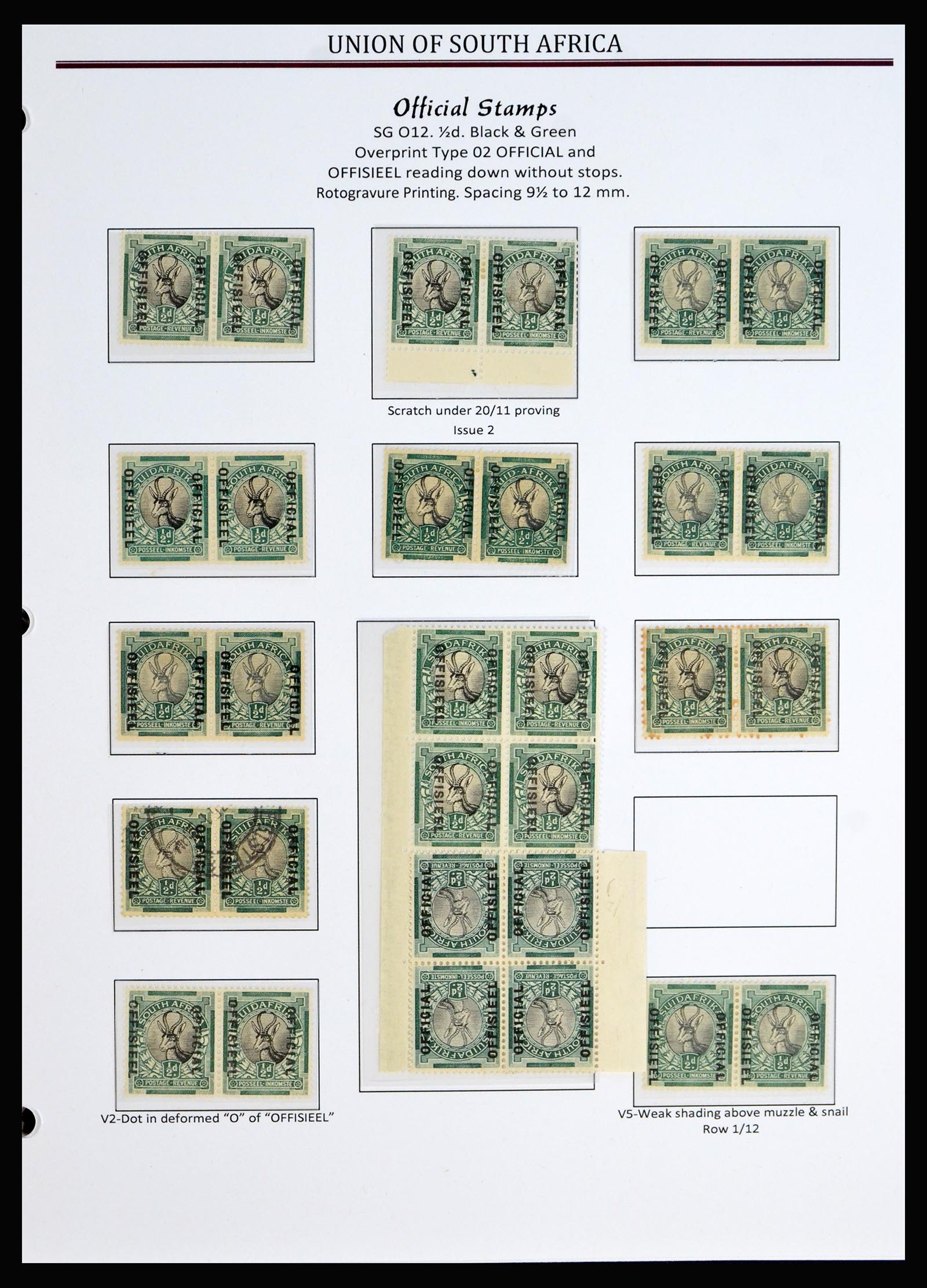 40233 0017 - Stamp collection 40233 South Africa officials 1926-1954.