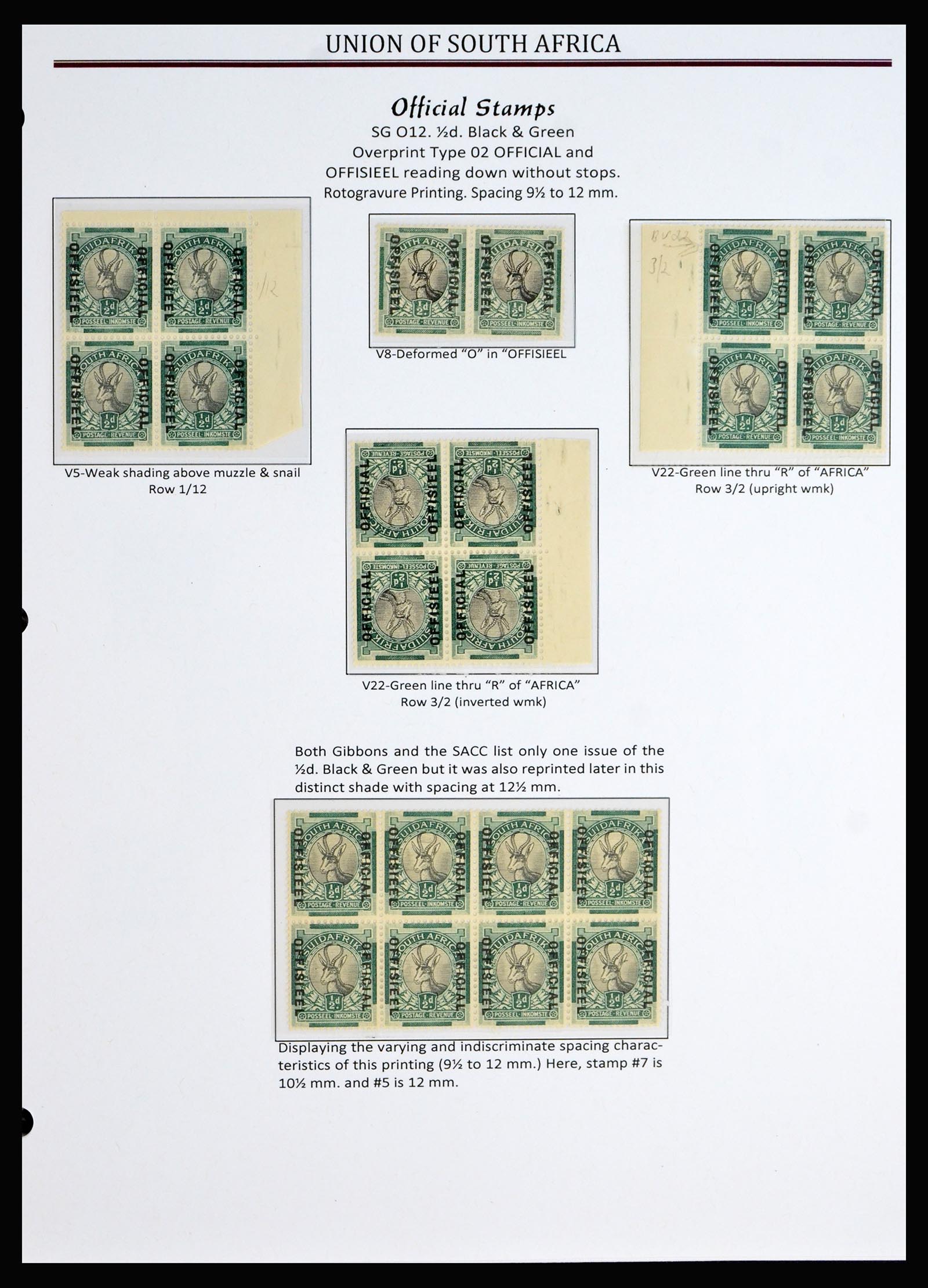 40233 0018 - Stamp collection 40233 South Africa officials 1926-1954.