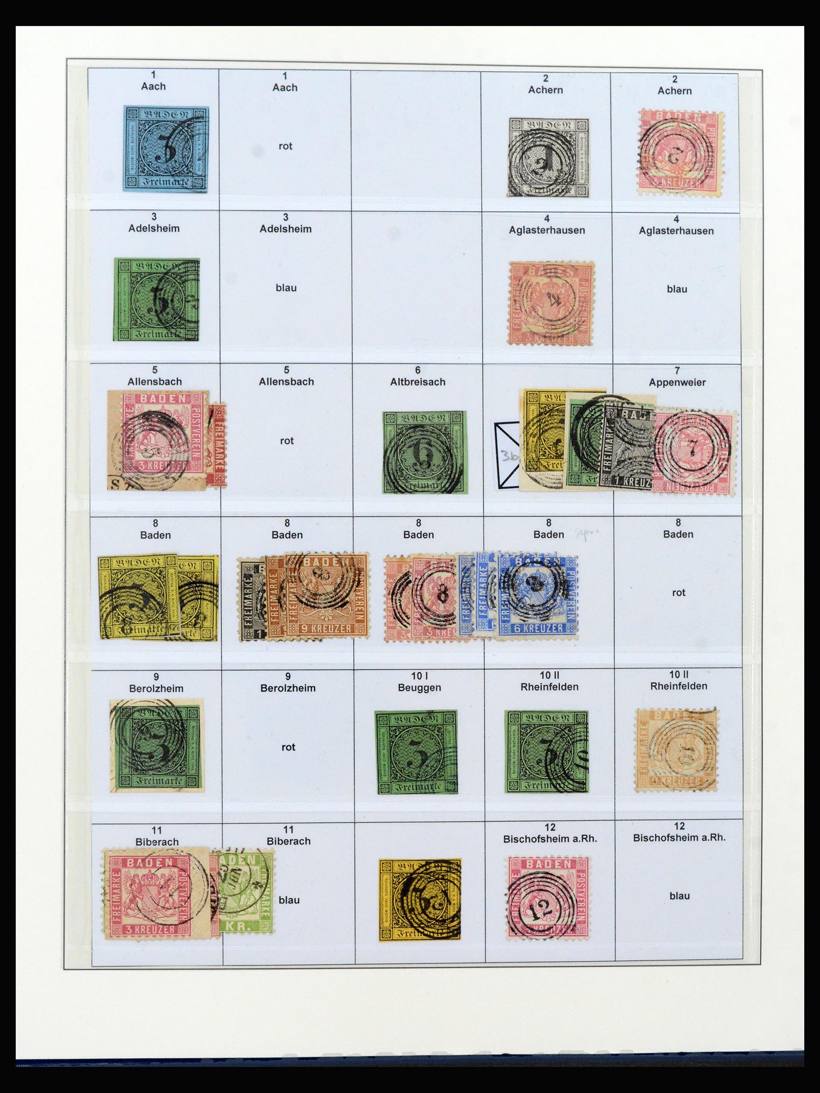 40237 0001 - Stamp collection 40237 Baden cancels 1850-1868.