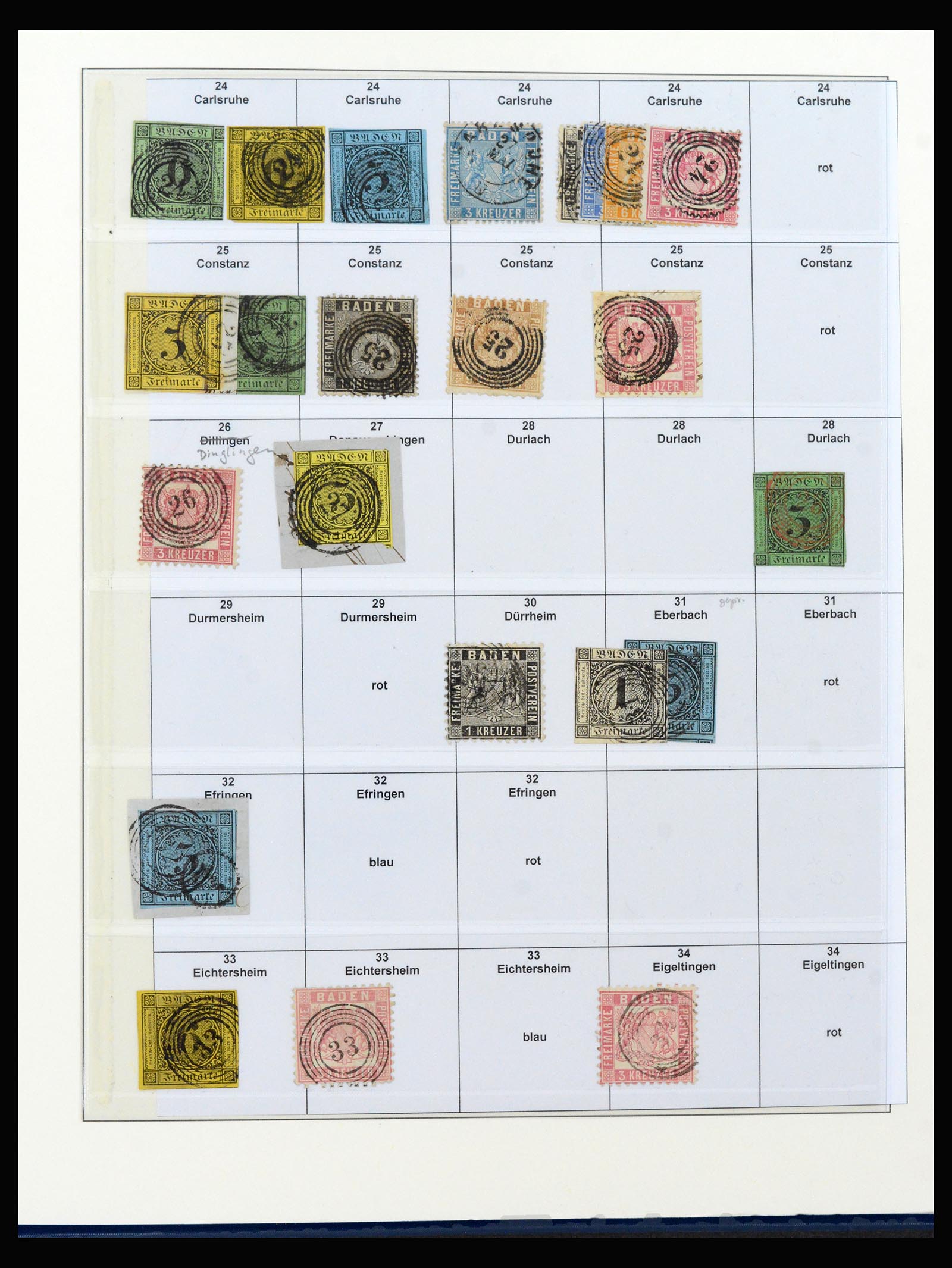 40237 0003 - Stamp collection 40237 Baden cancels 1850-1868.