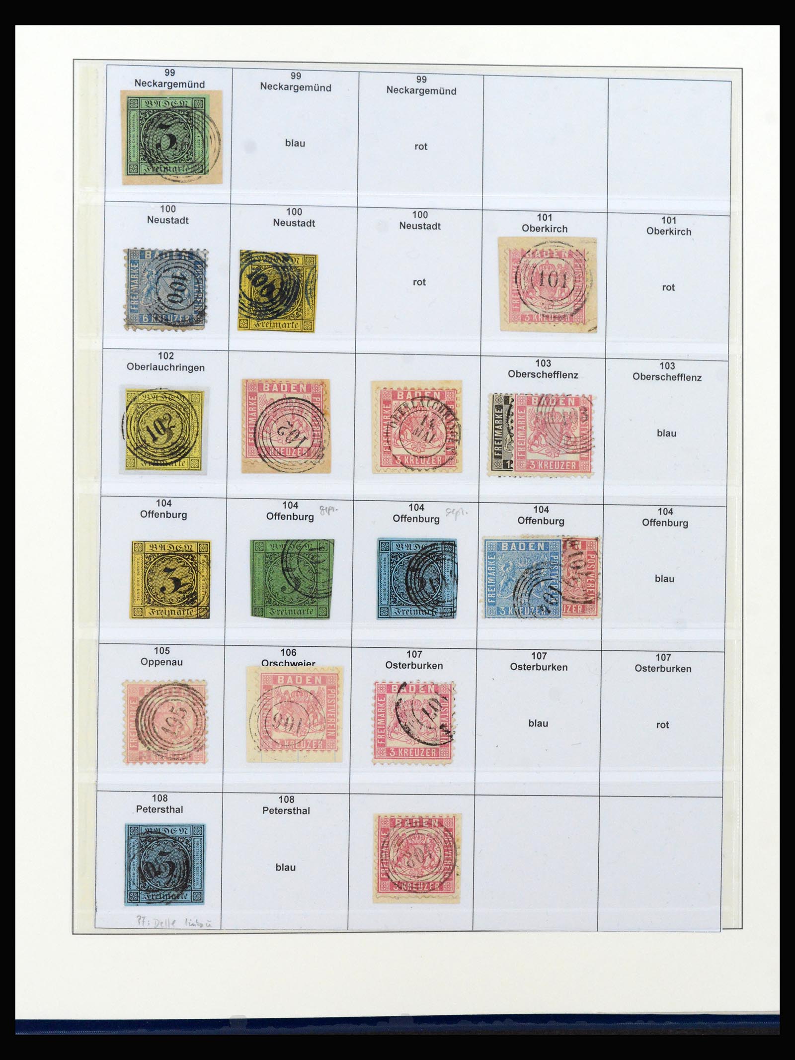 40237 0009 - Stamp collection 40237 Baden cancels 1850-1868.