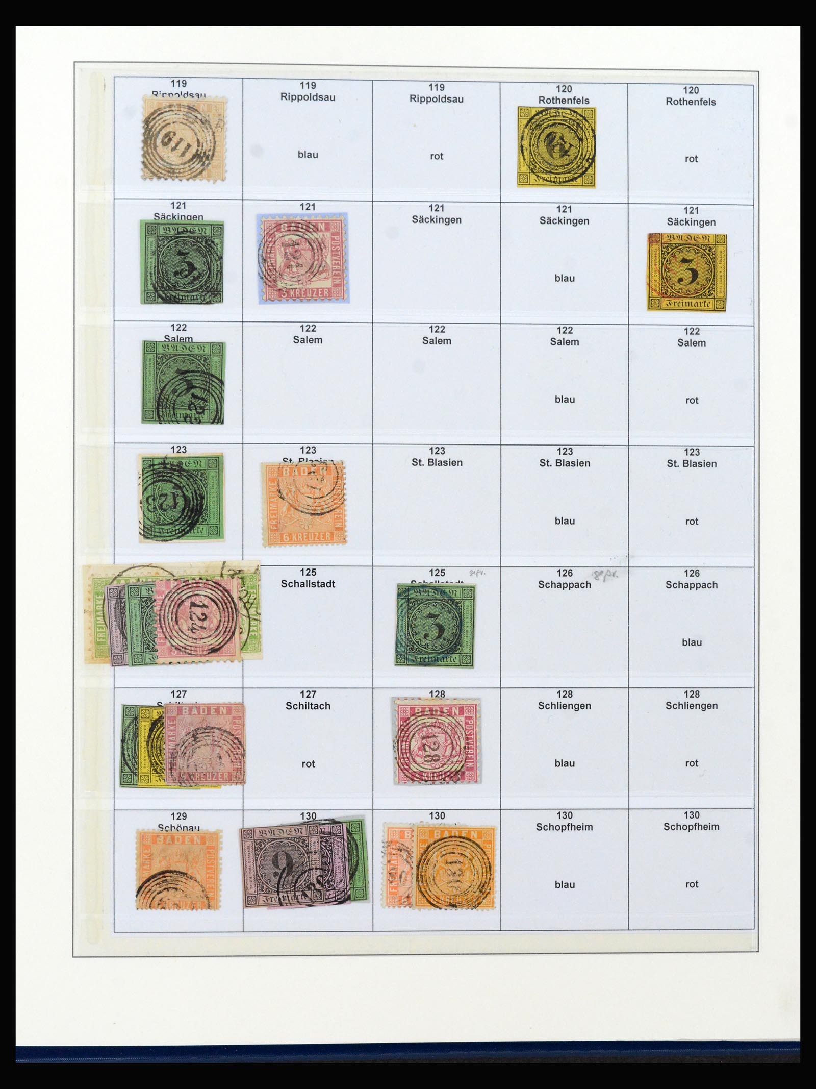 40237 0011 - Stamp collection 40237 Baden cancels 1850-1868.