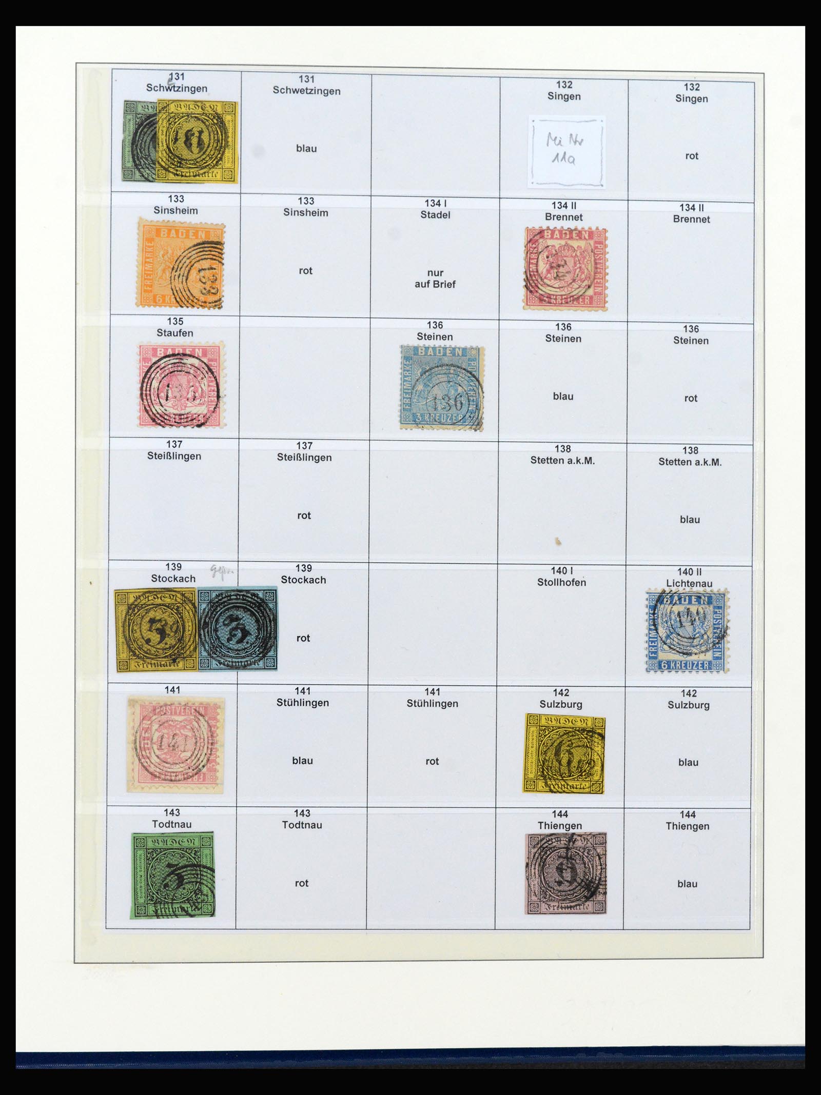 40237 0012 - Stamp collection 40237 Baden cancels 1850-1868.