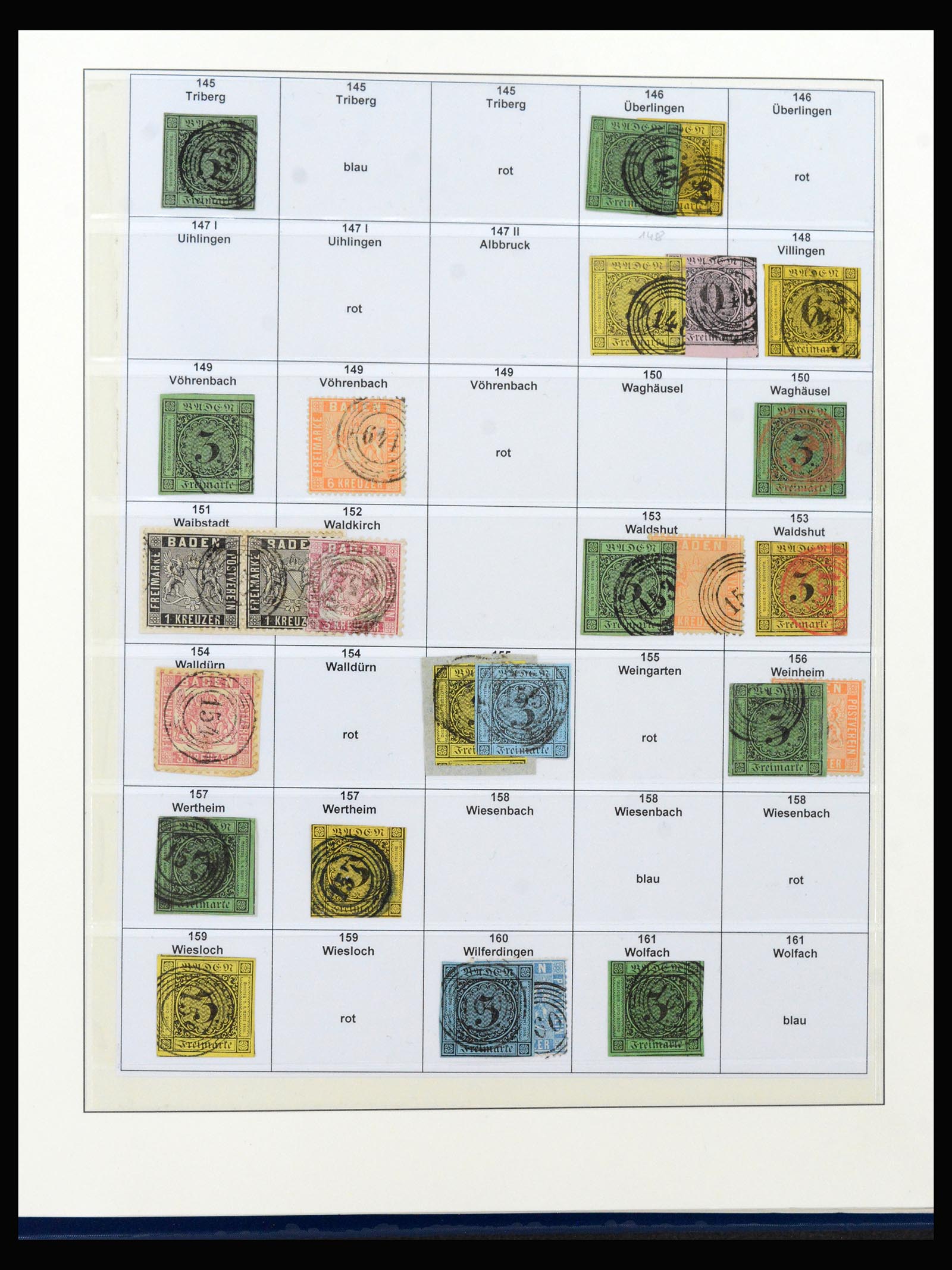 40237 0013 - Stamp collection 40237 Baden cancels 1850-1868.