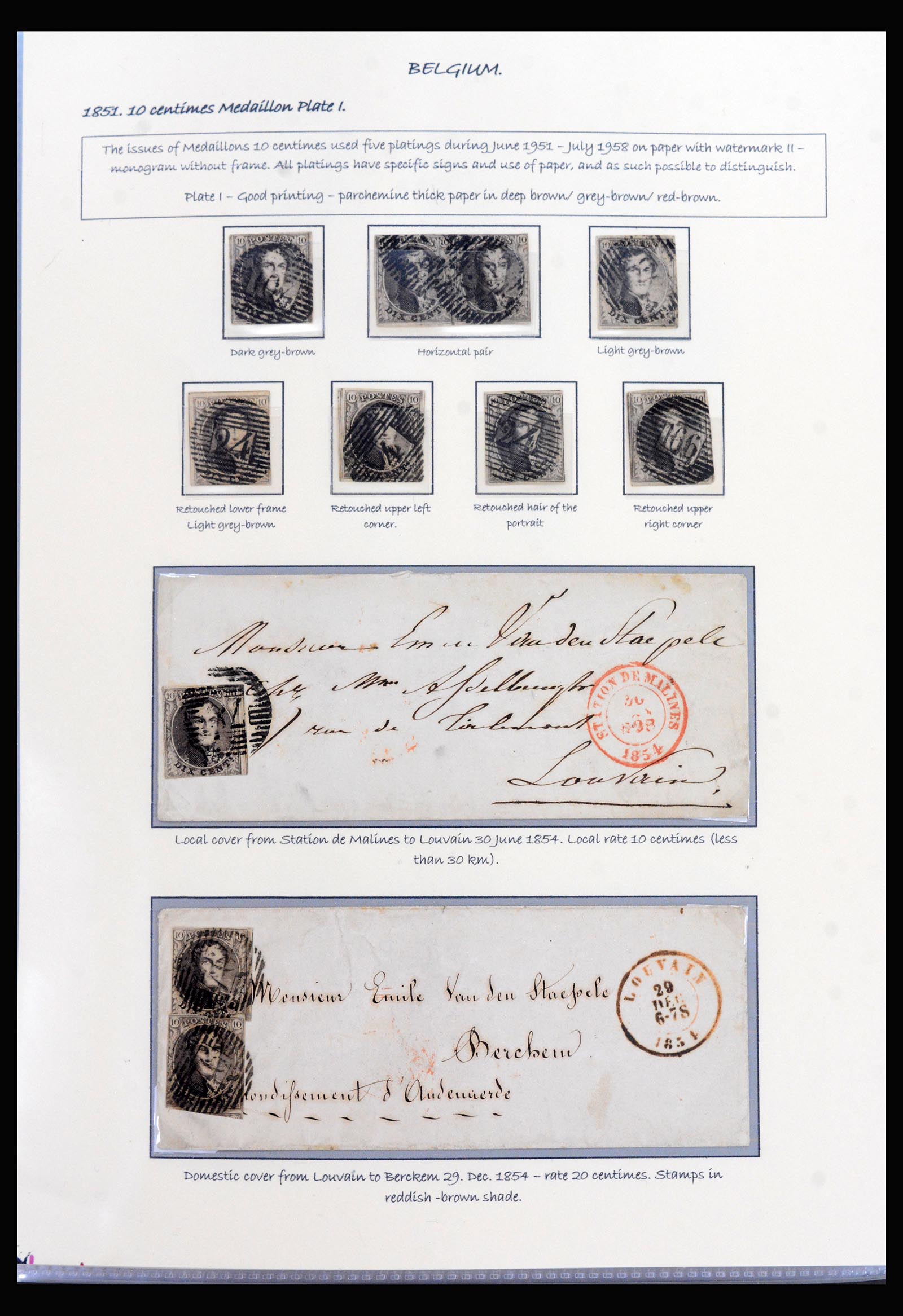 40240 0003 - Stamp collection 40240 Belgium exhibition collection 1849-1863.