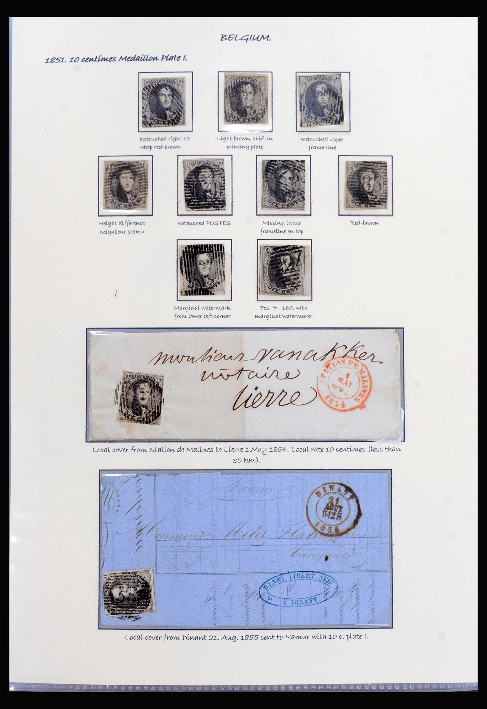 40240 0004 - Stamp collection 40240 Belgium exhibition collection 1849-1863.