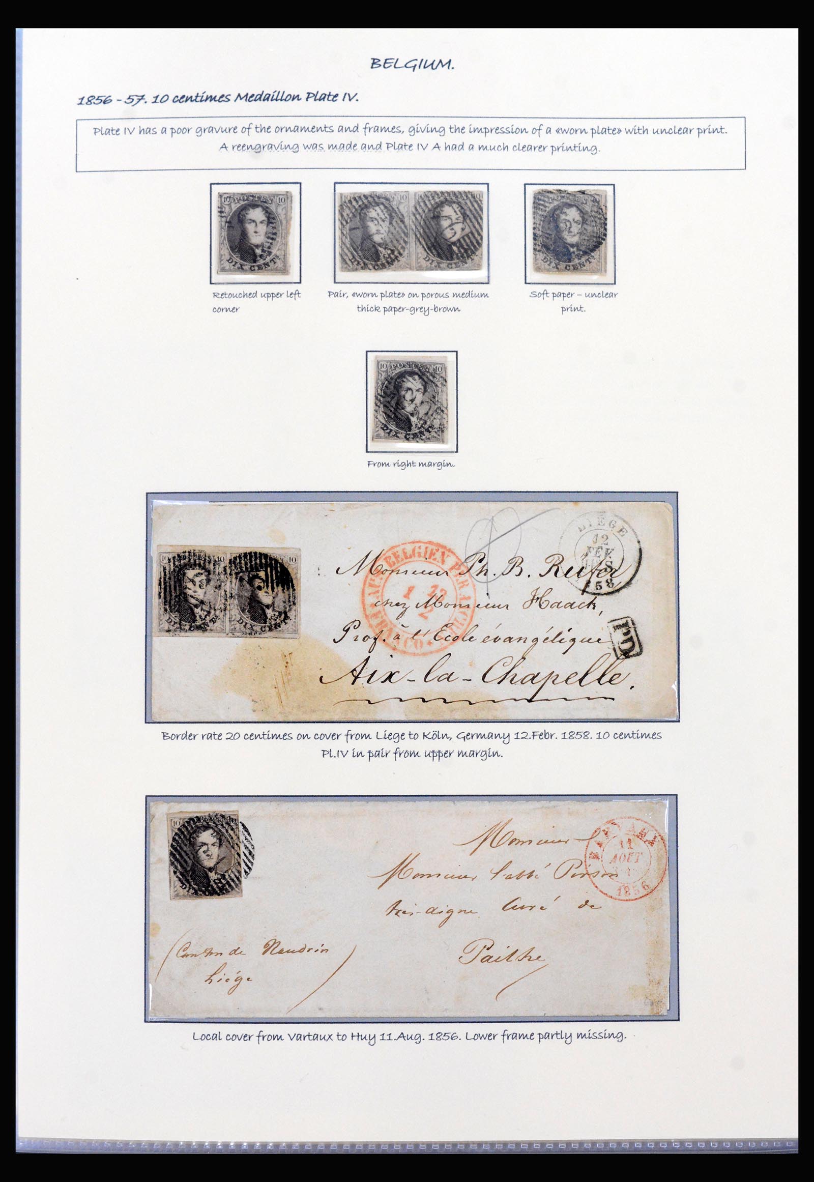 40240 0007 - Stamp collection 40240 Belgium exhibition collection 1849-1863.